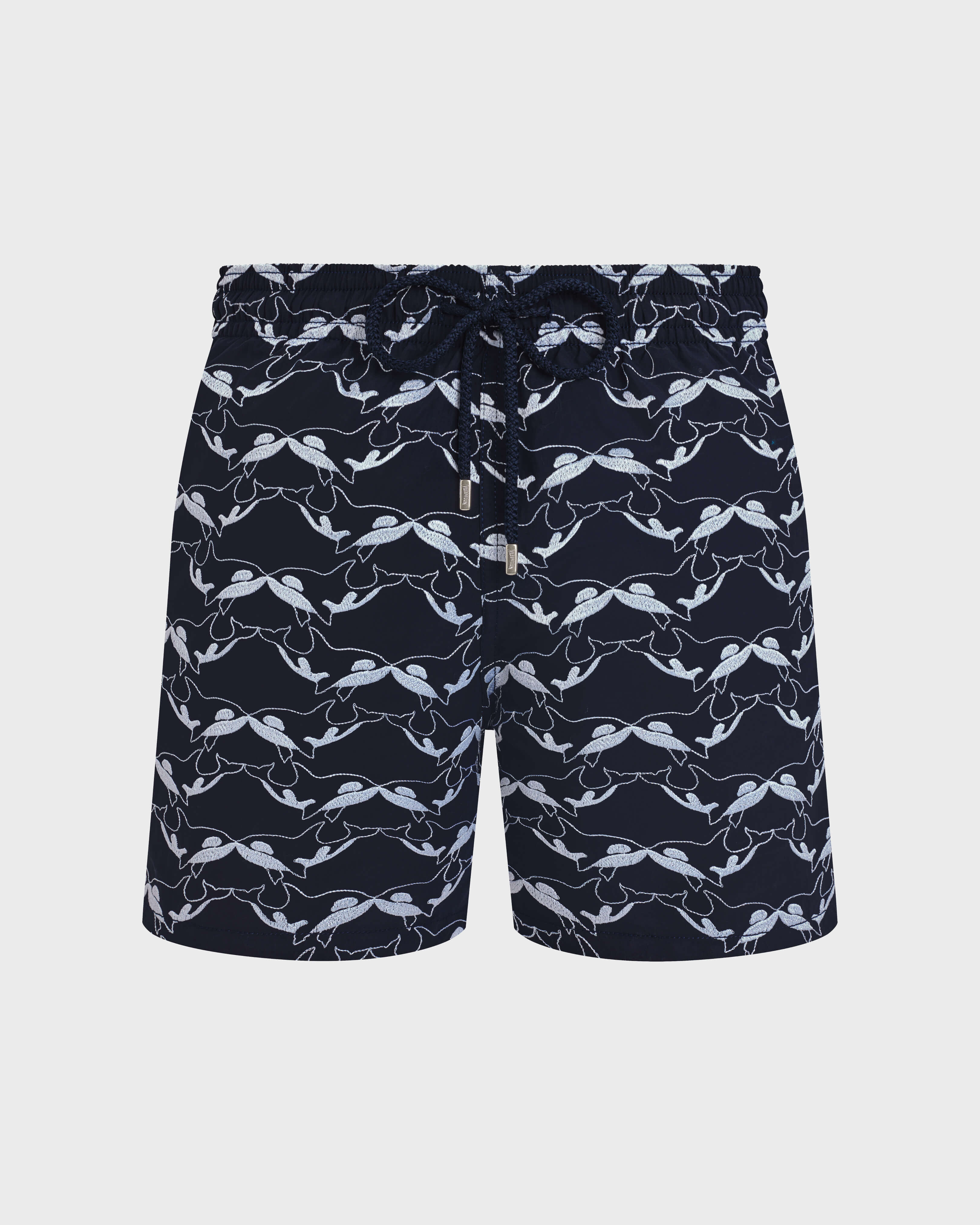 Men Swim Shorts Embroidered Orcas - Limited Edition NAVY front view