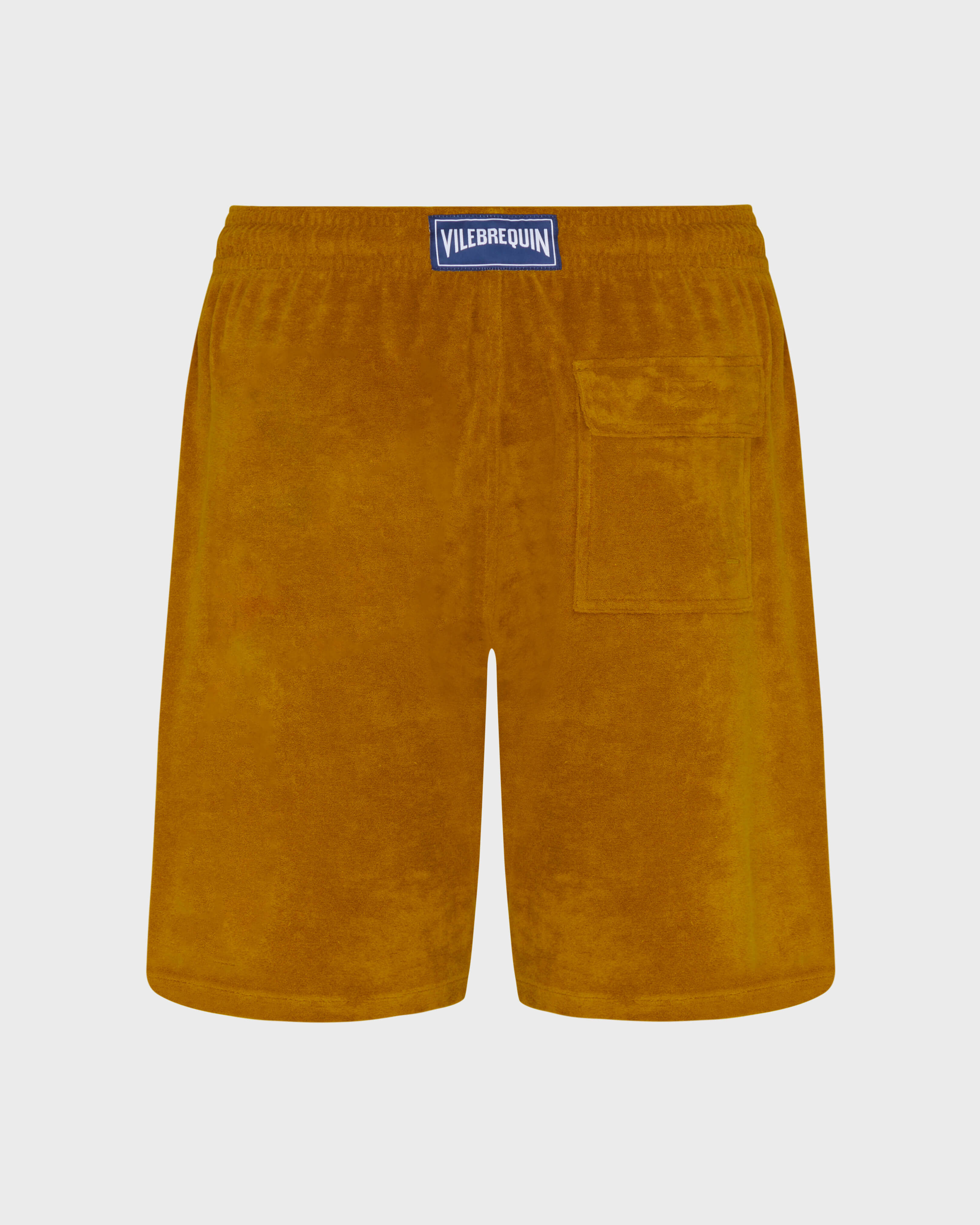 Bermudas de felpa de color liso unisex MUD back view