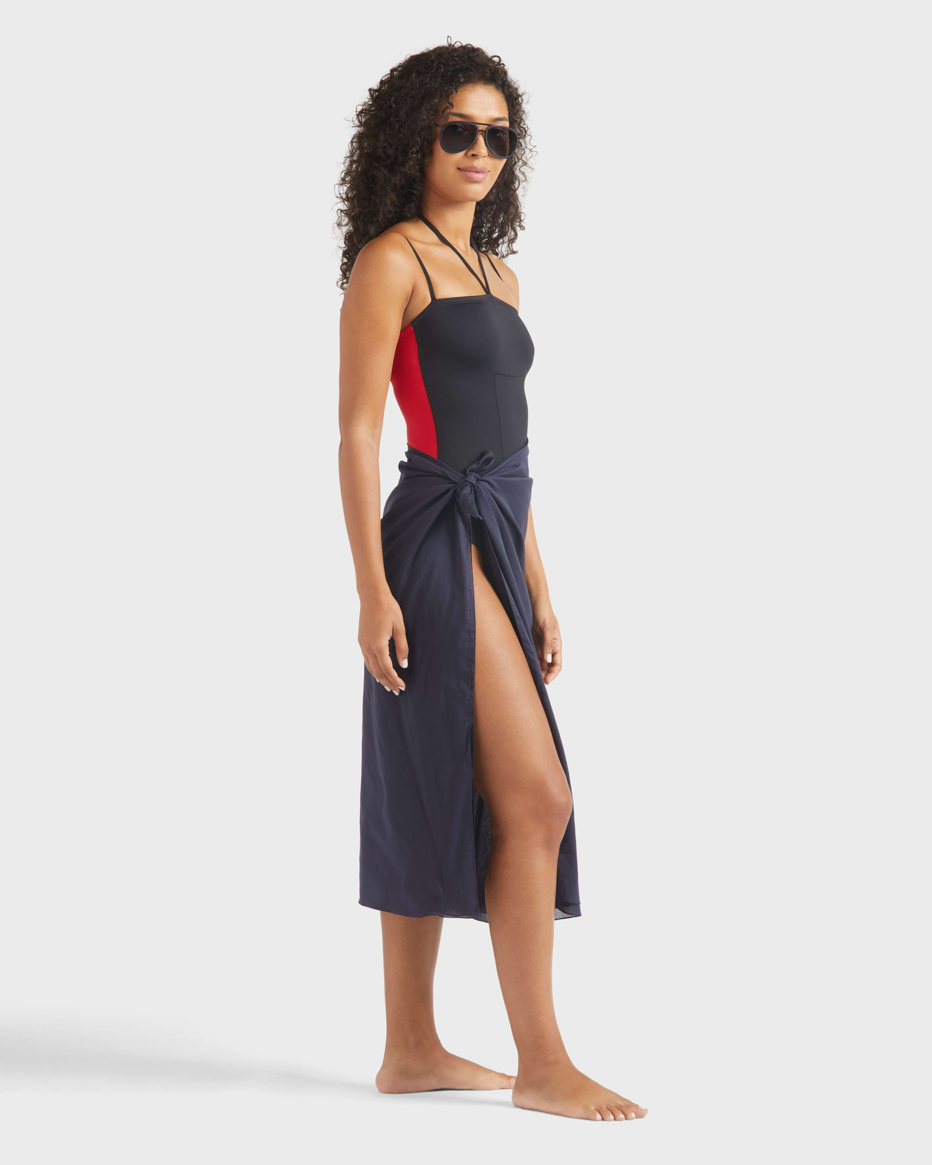 Women Bicolore One-piece Swimsuit To tie BLACK supp3 view