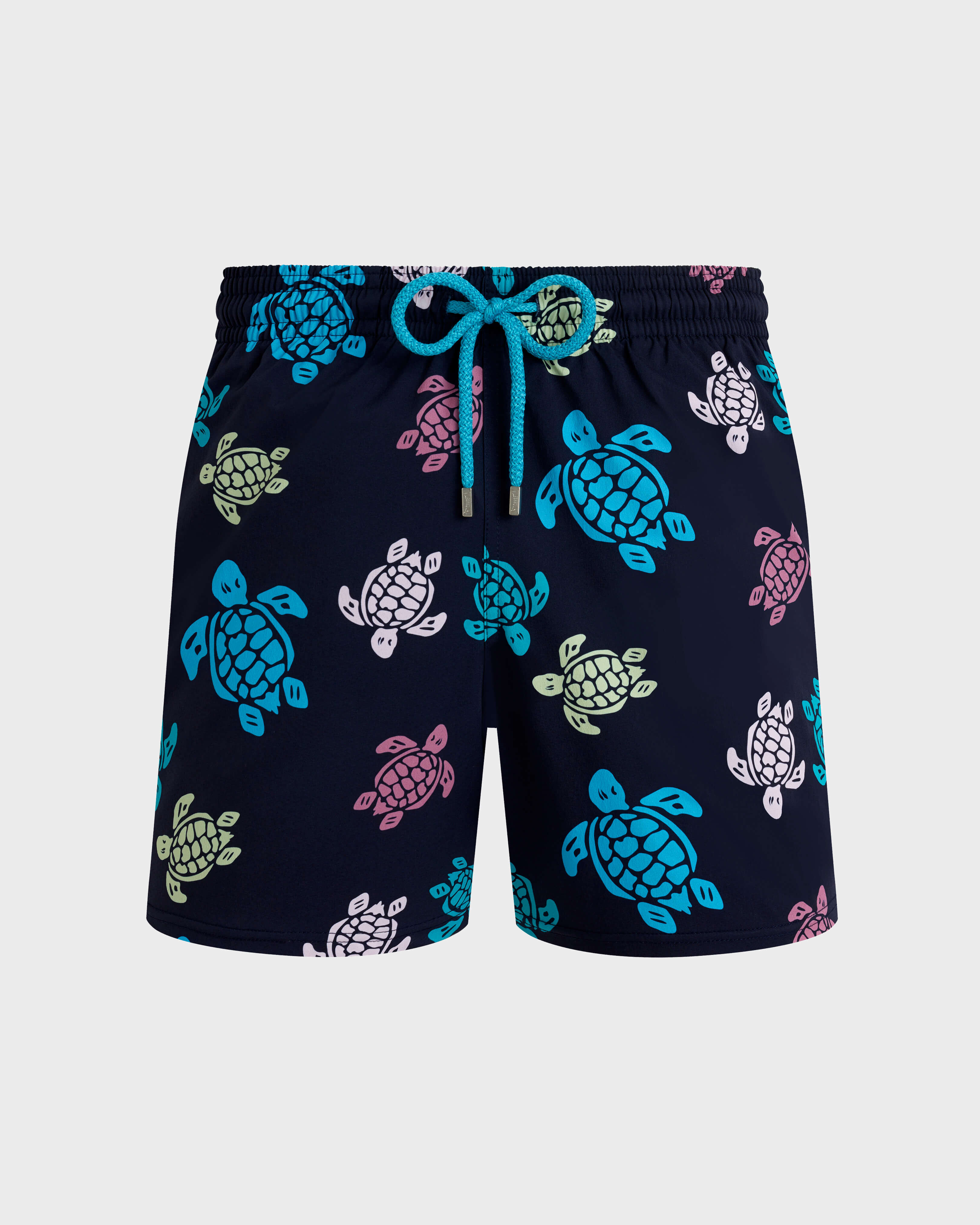 Men Stretch Short Swim Shorts Tortues Multicolores NAVY front view