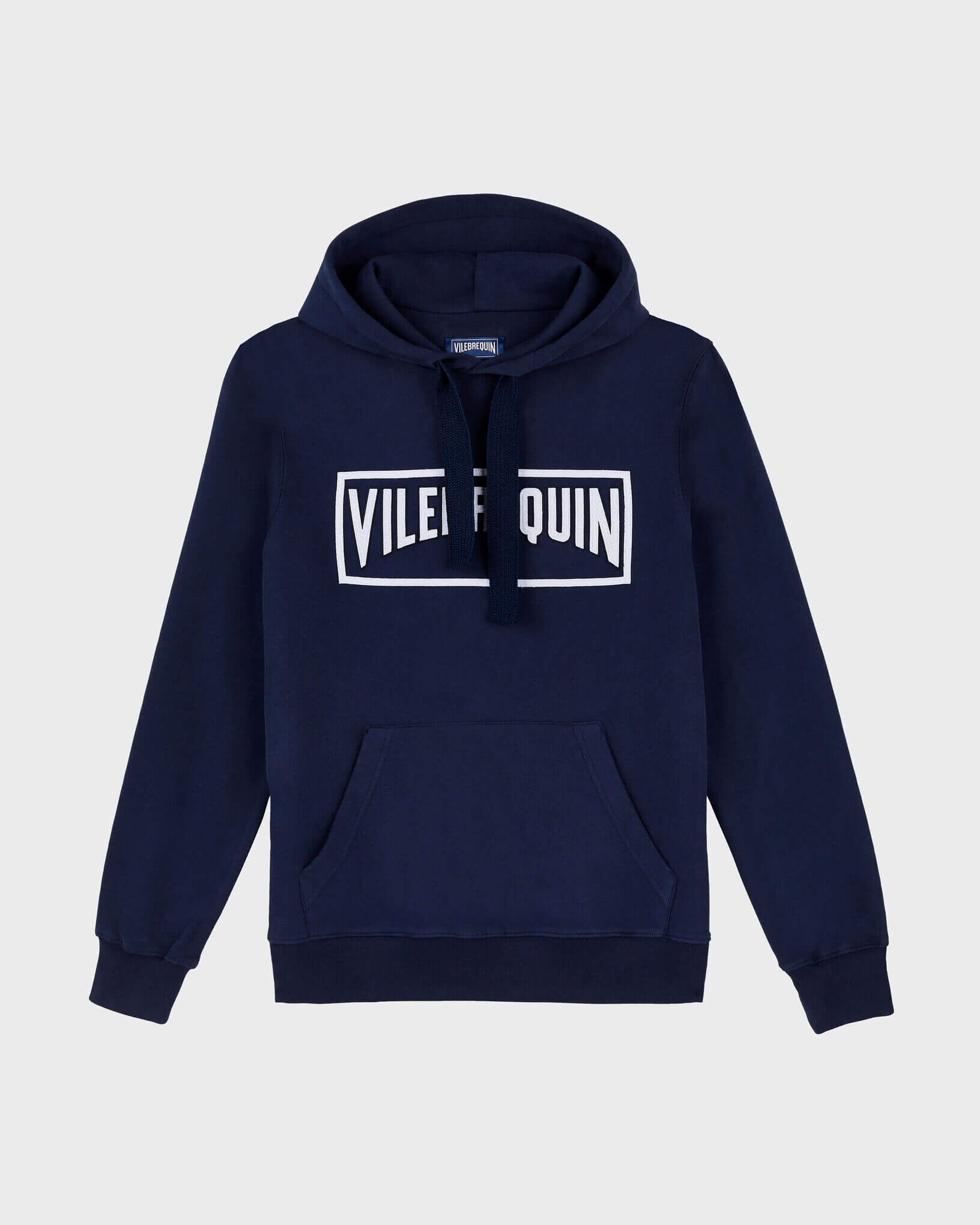 Solid Kapuzensweatshirt aus Baumwolle für Herren MARINEBLAU front view