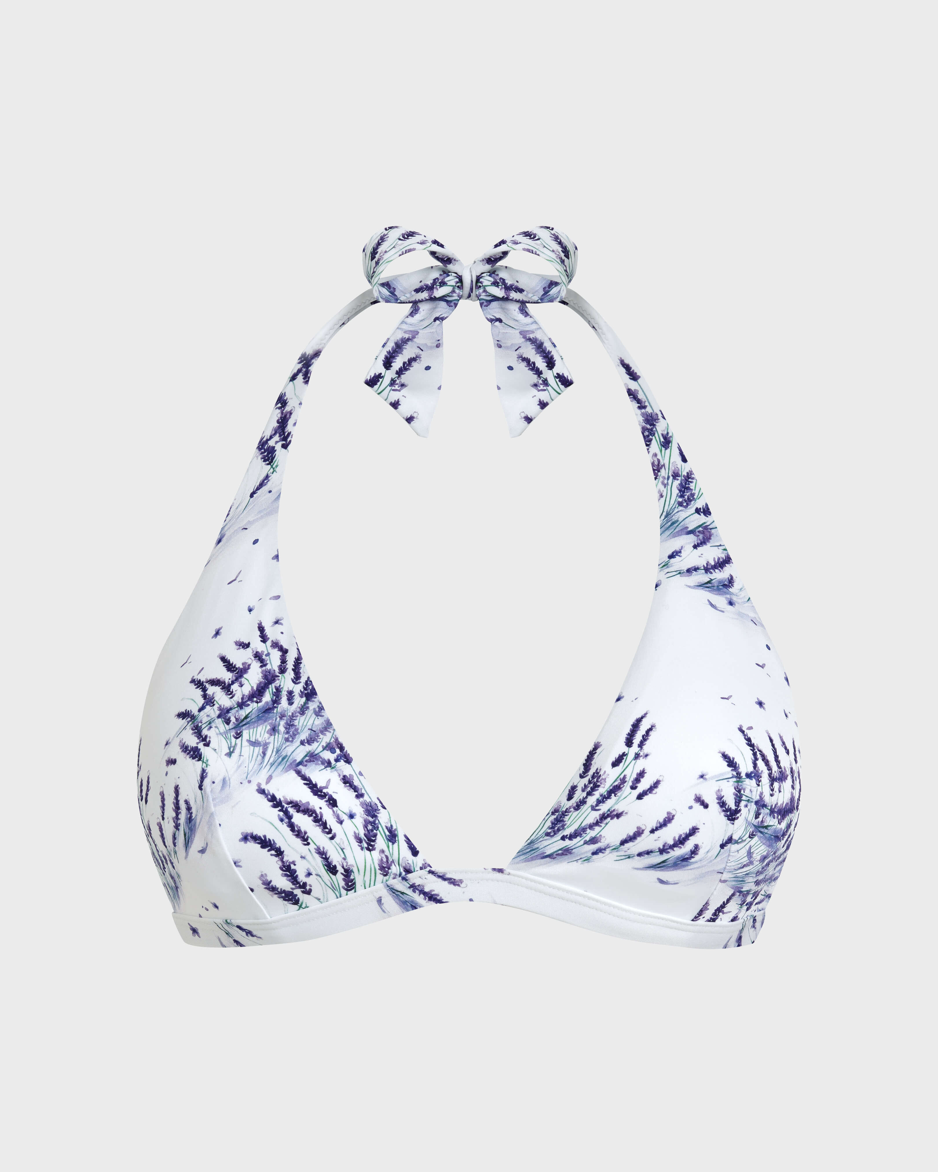 Women Halter Bikini Top Lavender - IN STOCK May 12th WHITE front view