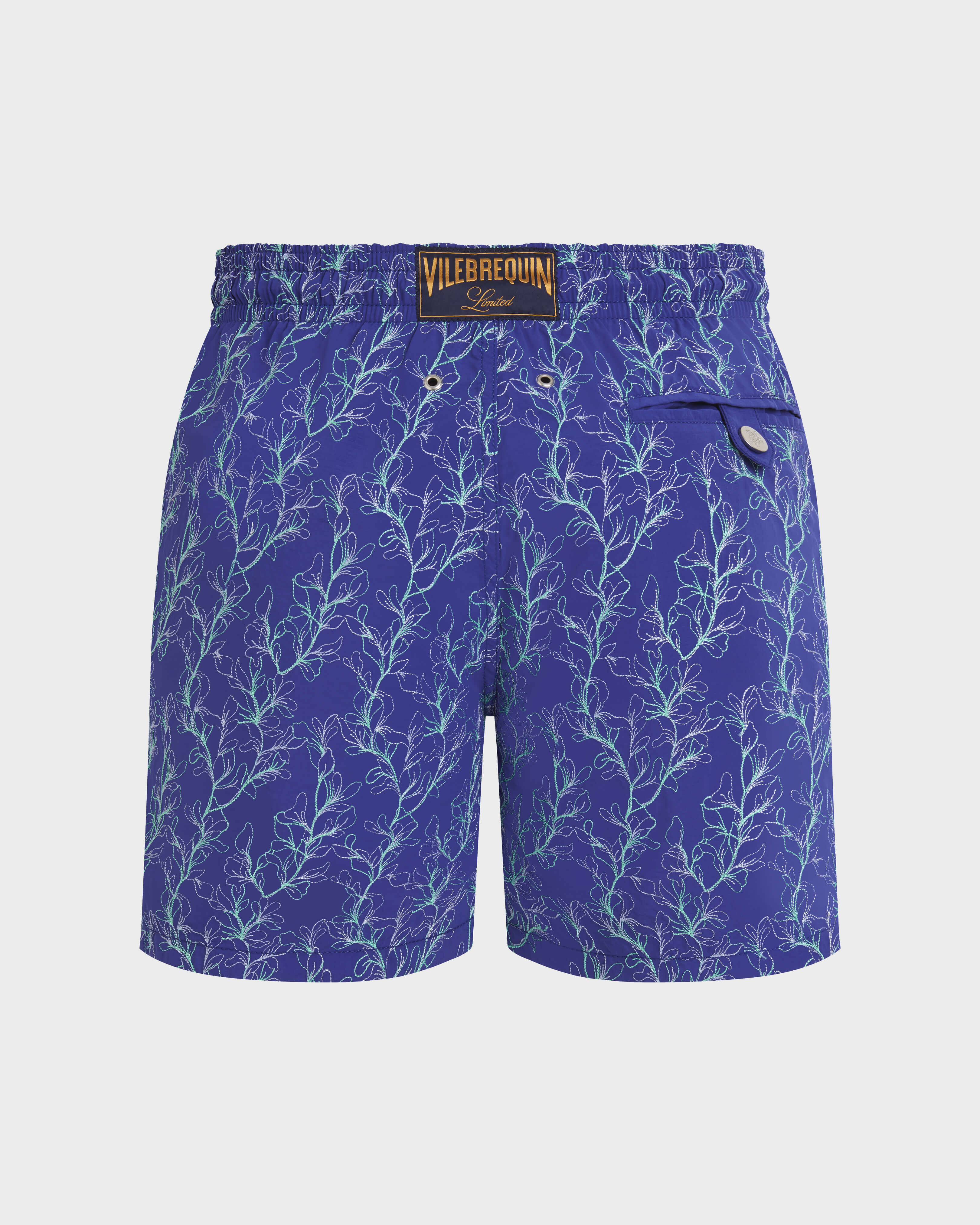 Men Embroidered Swim Trunks X-Ray Seaweed - Limited Edition VERSAILLES back view