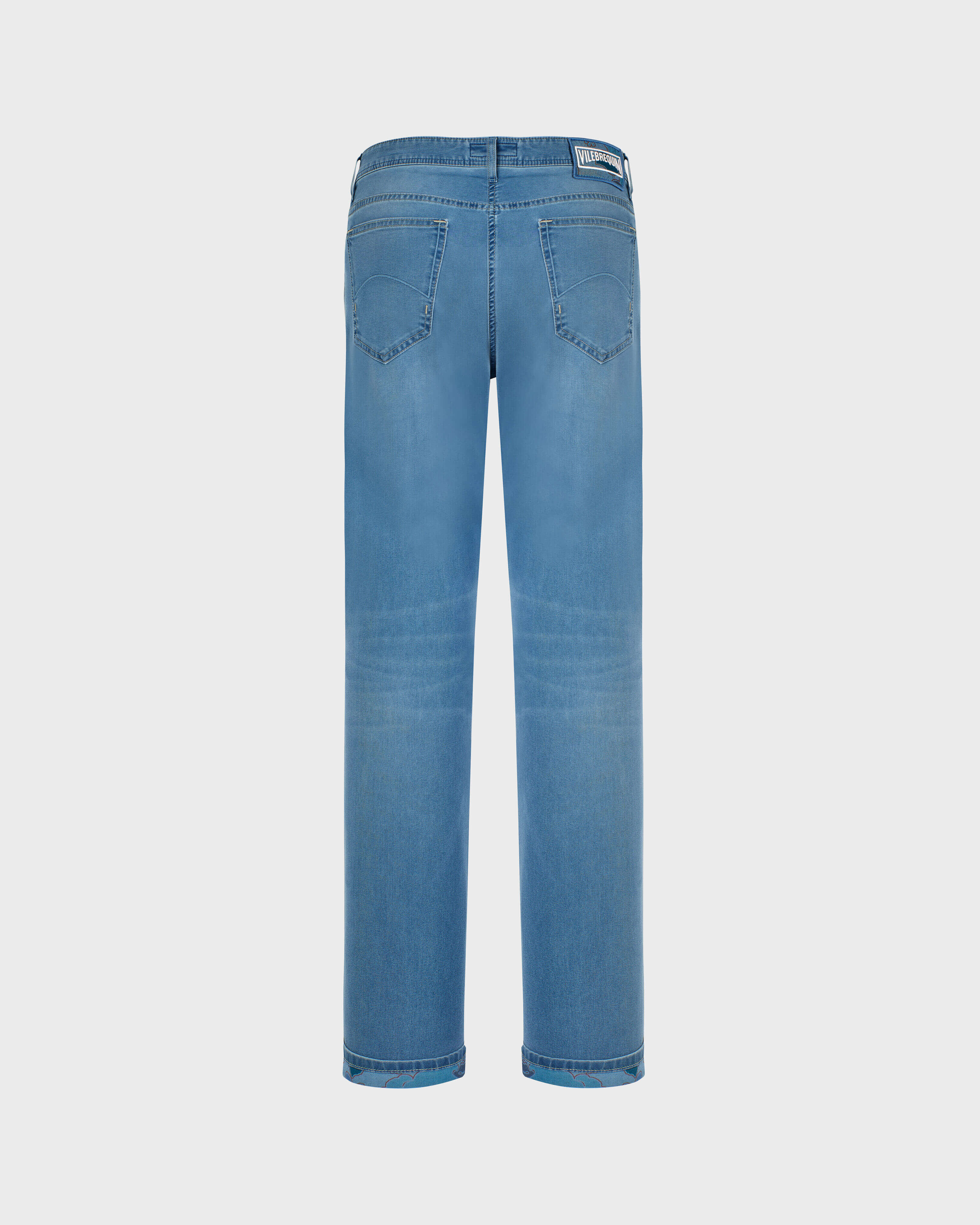 Jean coupe droite 5 poches homme Tropical Turtles LIGHT DENIM W3 back view