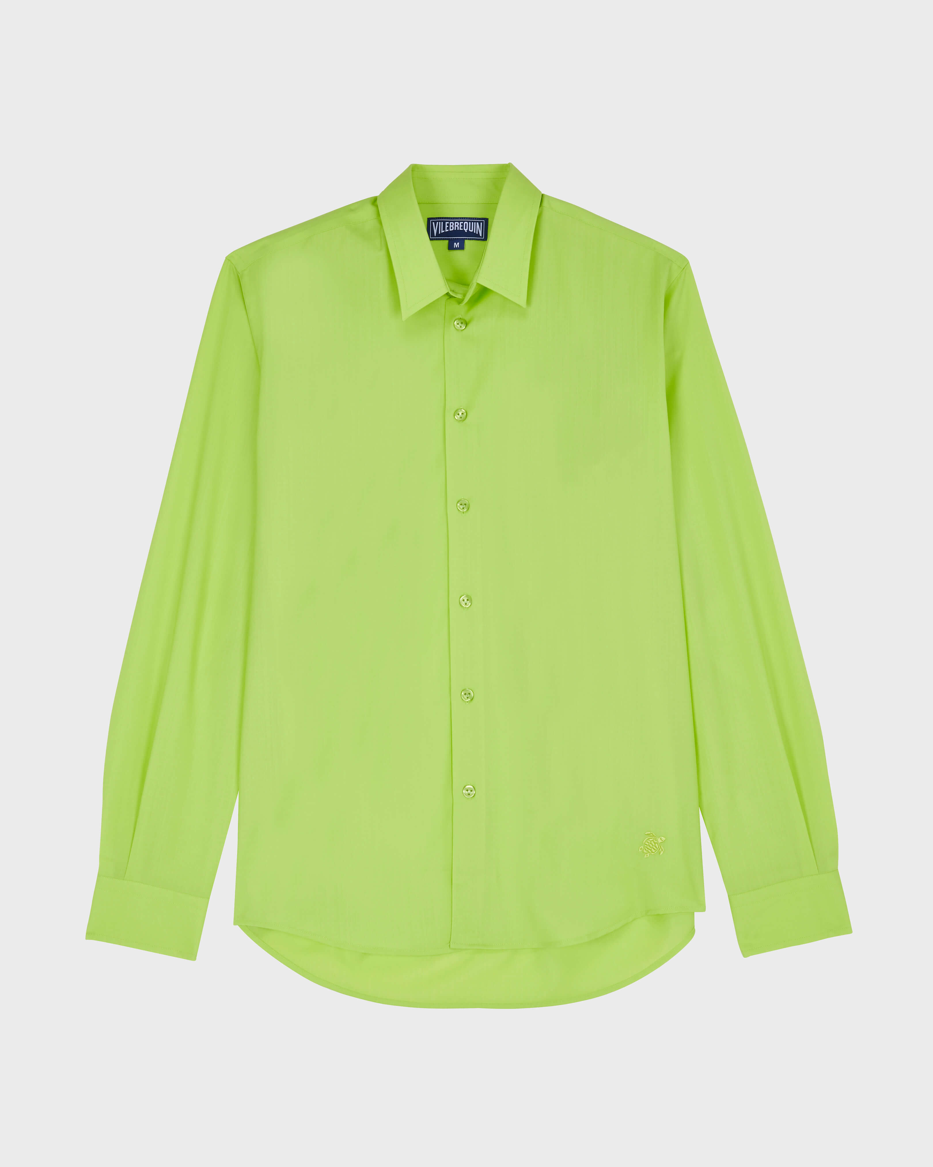 Men Wool Shirt Super 120 LEMONGRASS front view