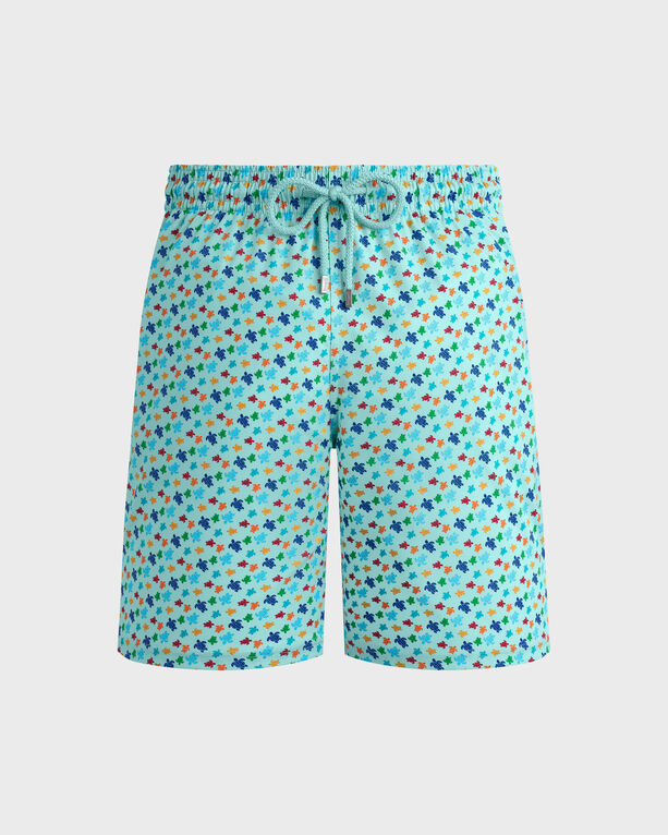 Vilebrequin - Men Long Stretch Swim Shorts Micro Ronde Des Tortues Rainbow - Swimwear - Okorise - Blue - Size XXXL