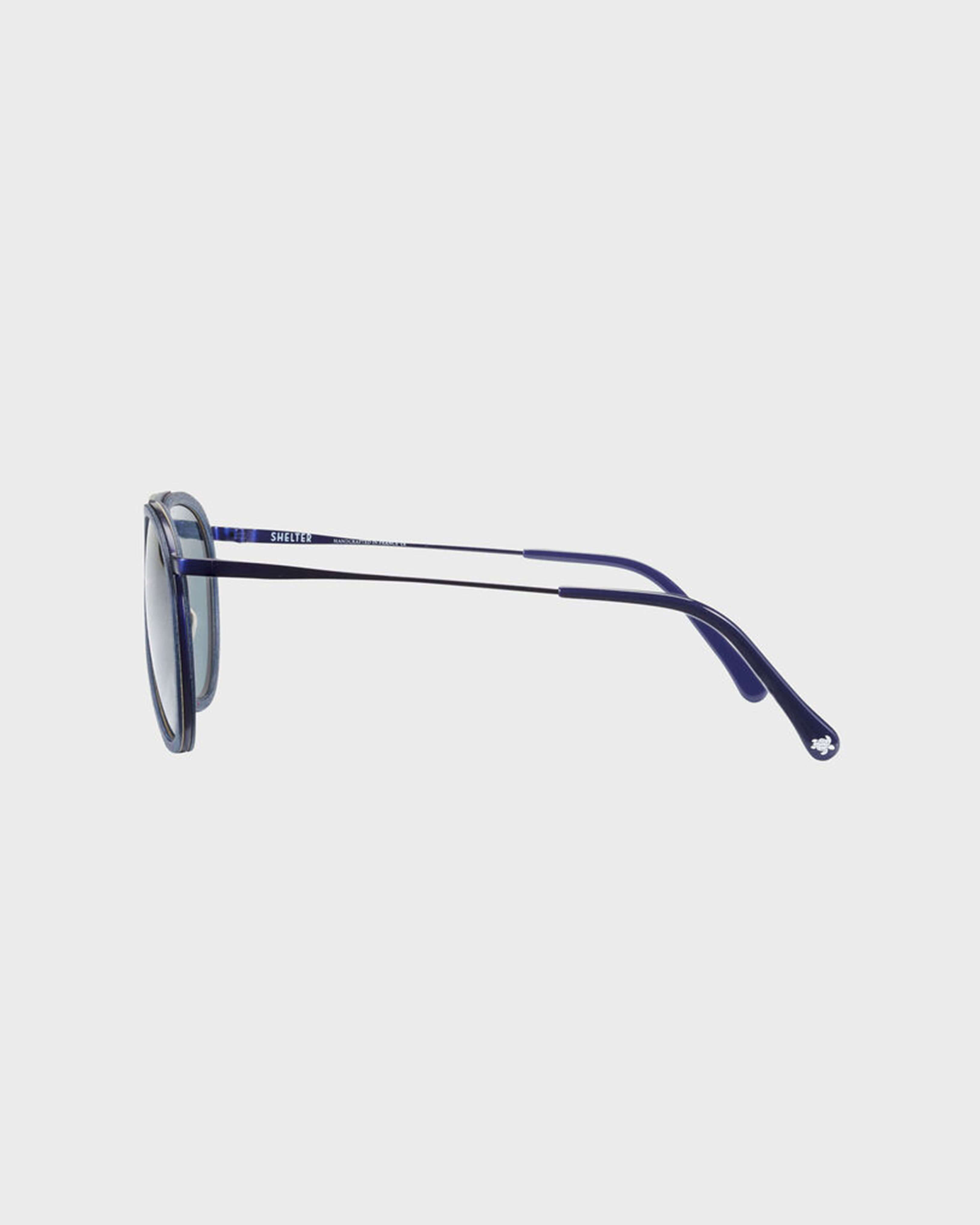 Wood Aviator Sunglasses Solid - VBQ x Shelter MIDNIGHT frontworn view