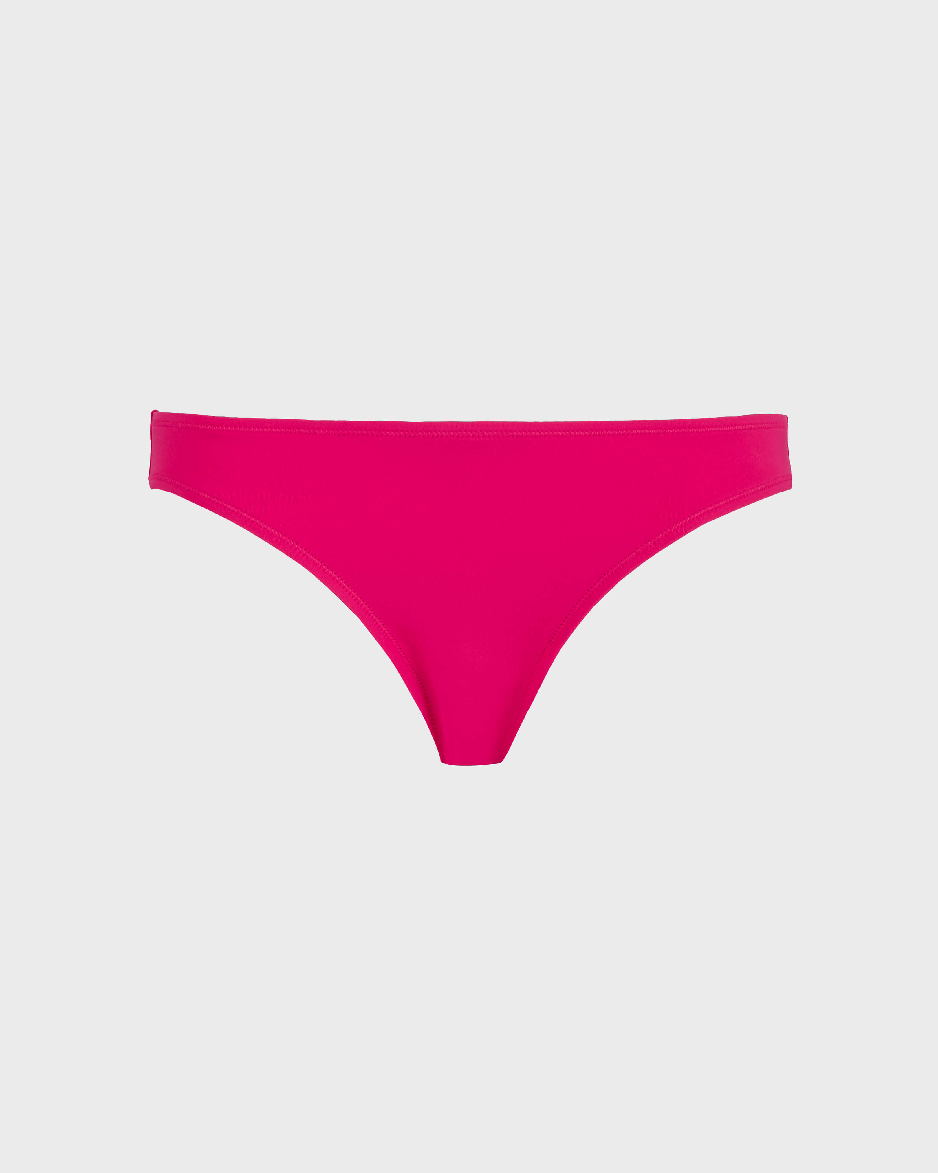 Women Bikini Bottom Midi Brief Solid GOOSEBERRY RED front view