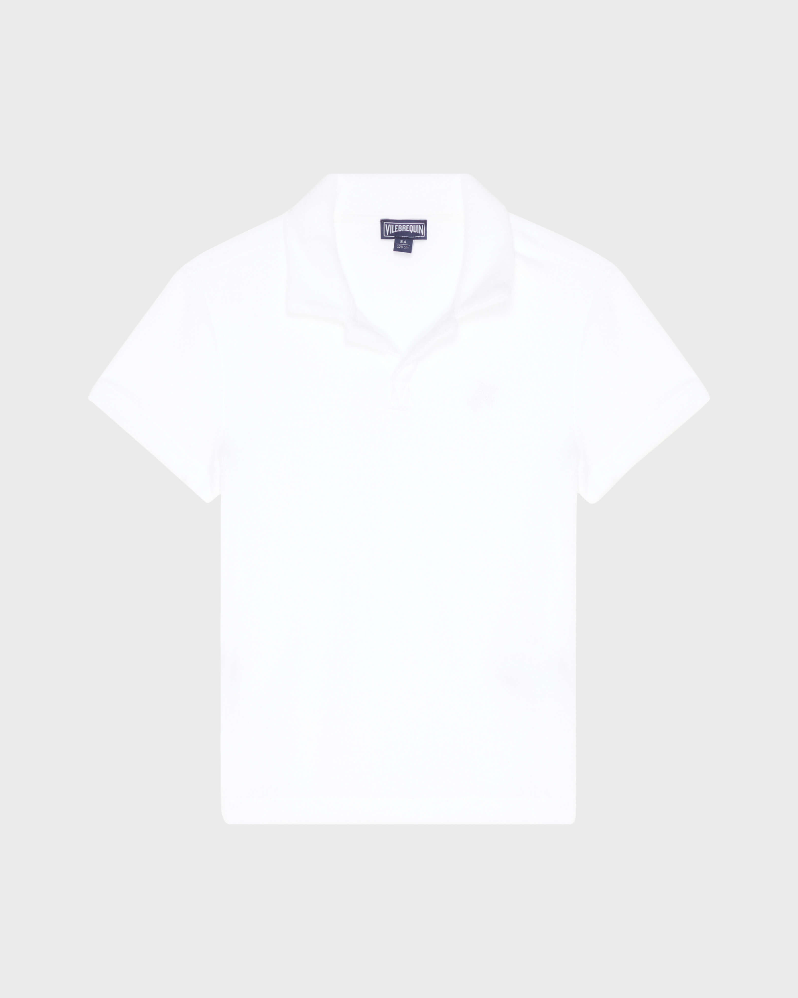 Polo de tejido terry con bordado de tortuga para niño BLANCO front view