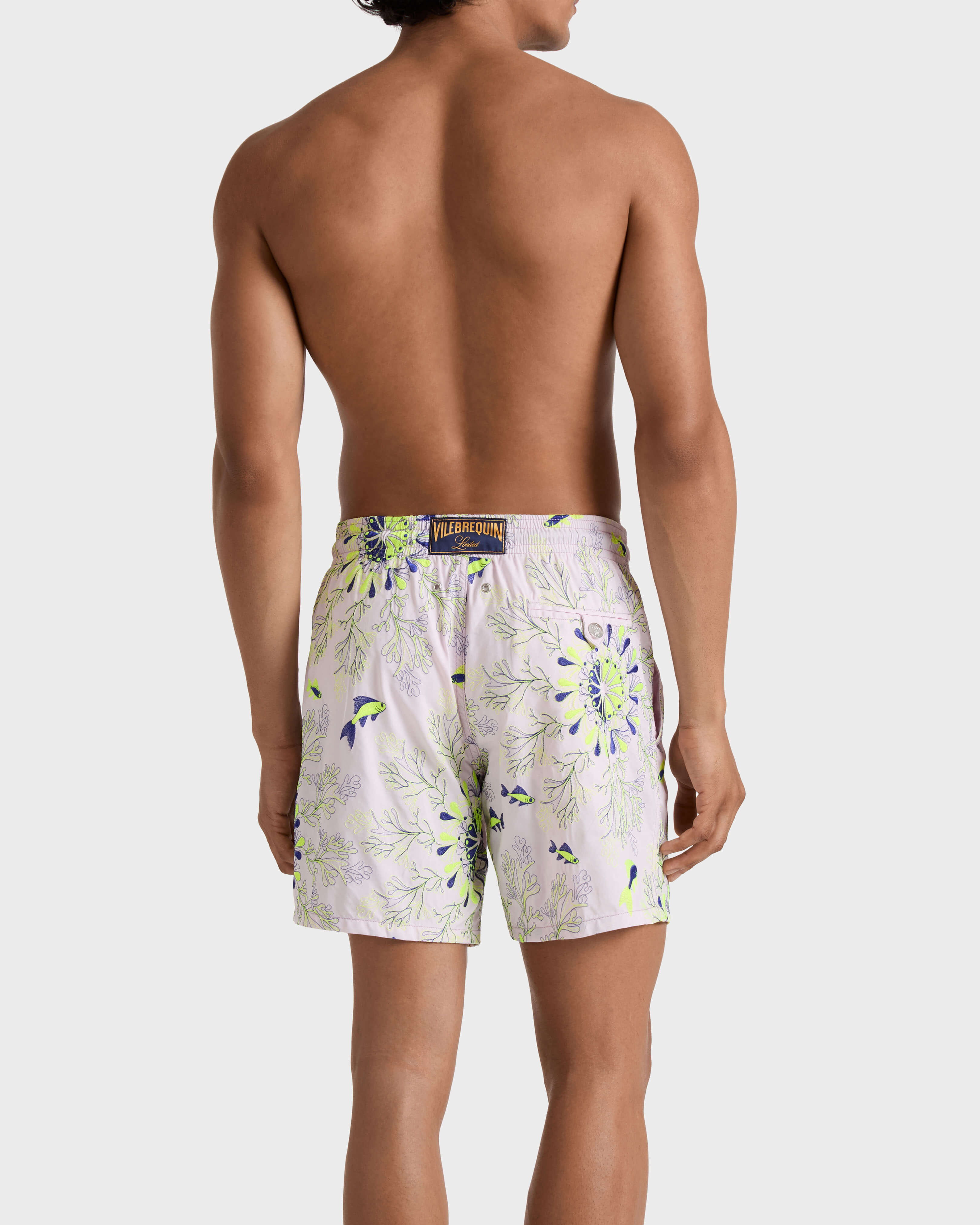 Costume da bagno ricamato Coral Mandala – Edizione limitata PETALE / PINK backworn view