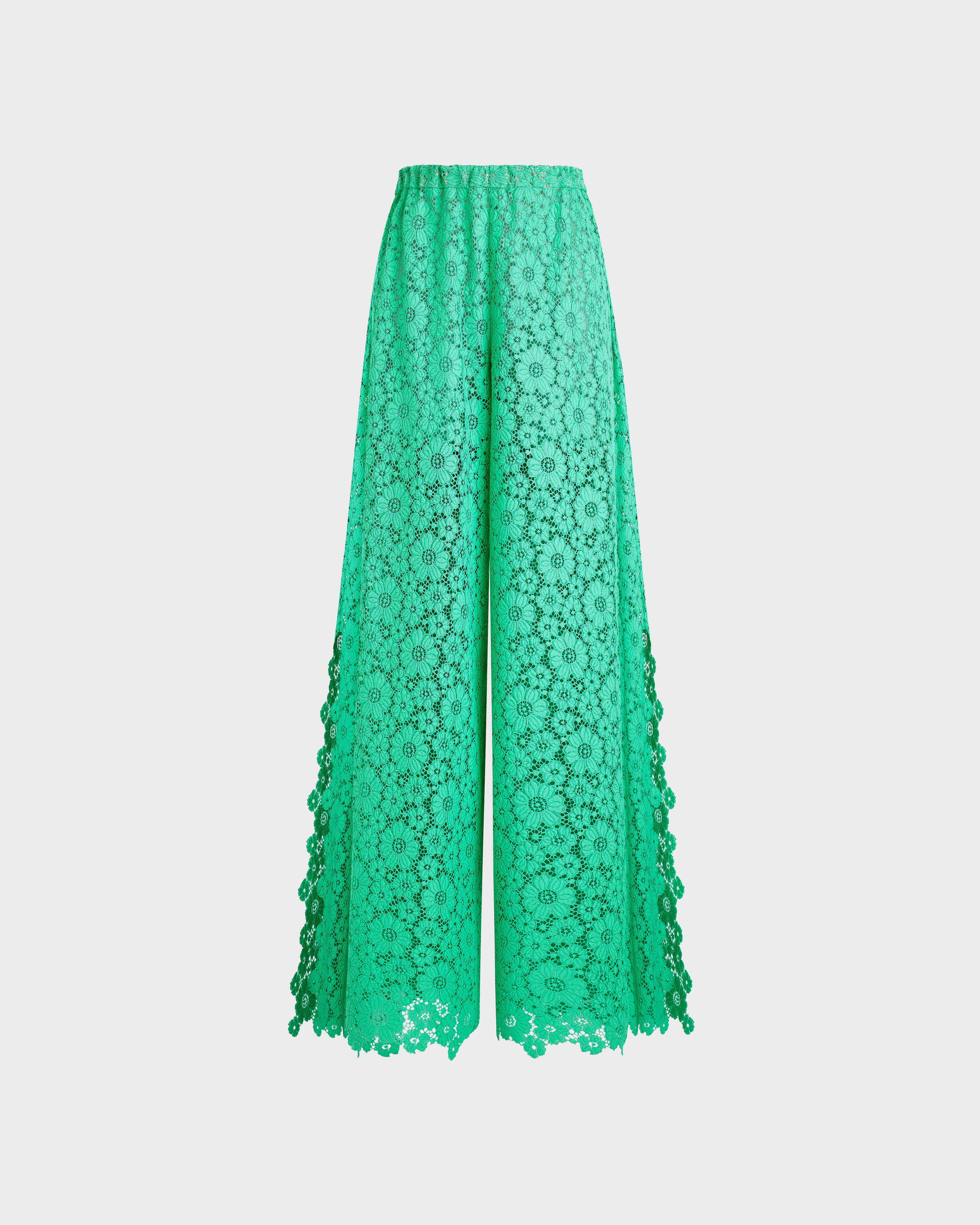 Women Guipure Pants Flowers Lace GREEN PARADISE front view