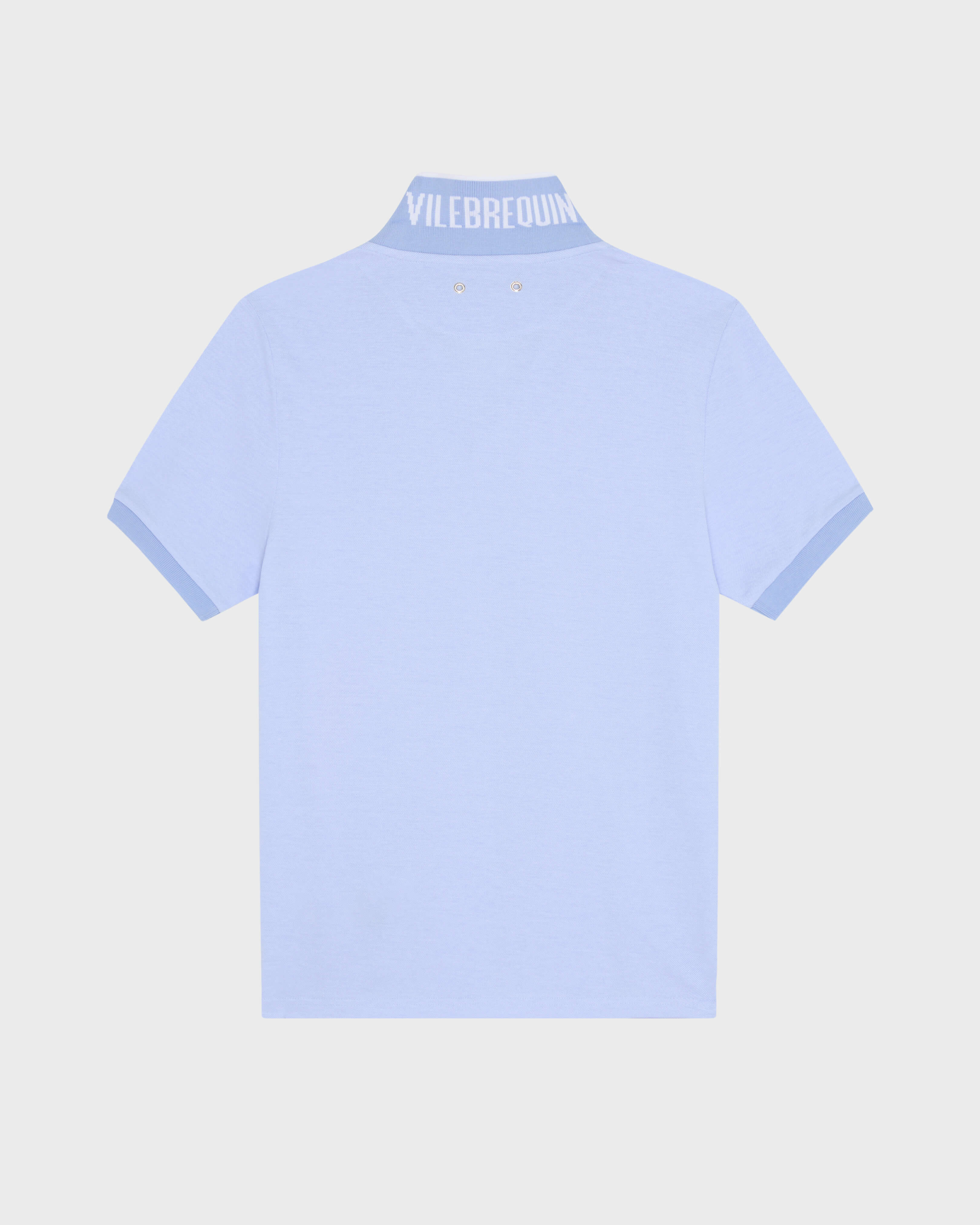 Men Cotton Polo Solid CLOUDY back view