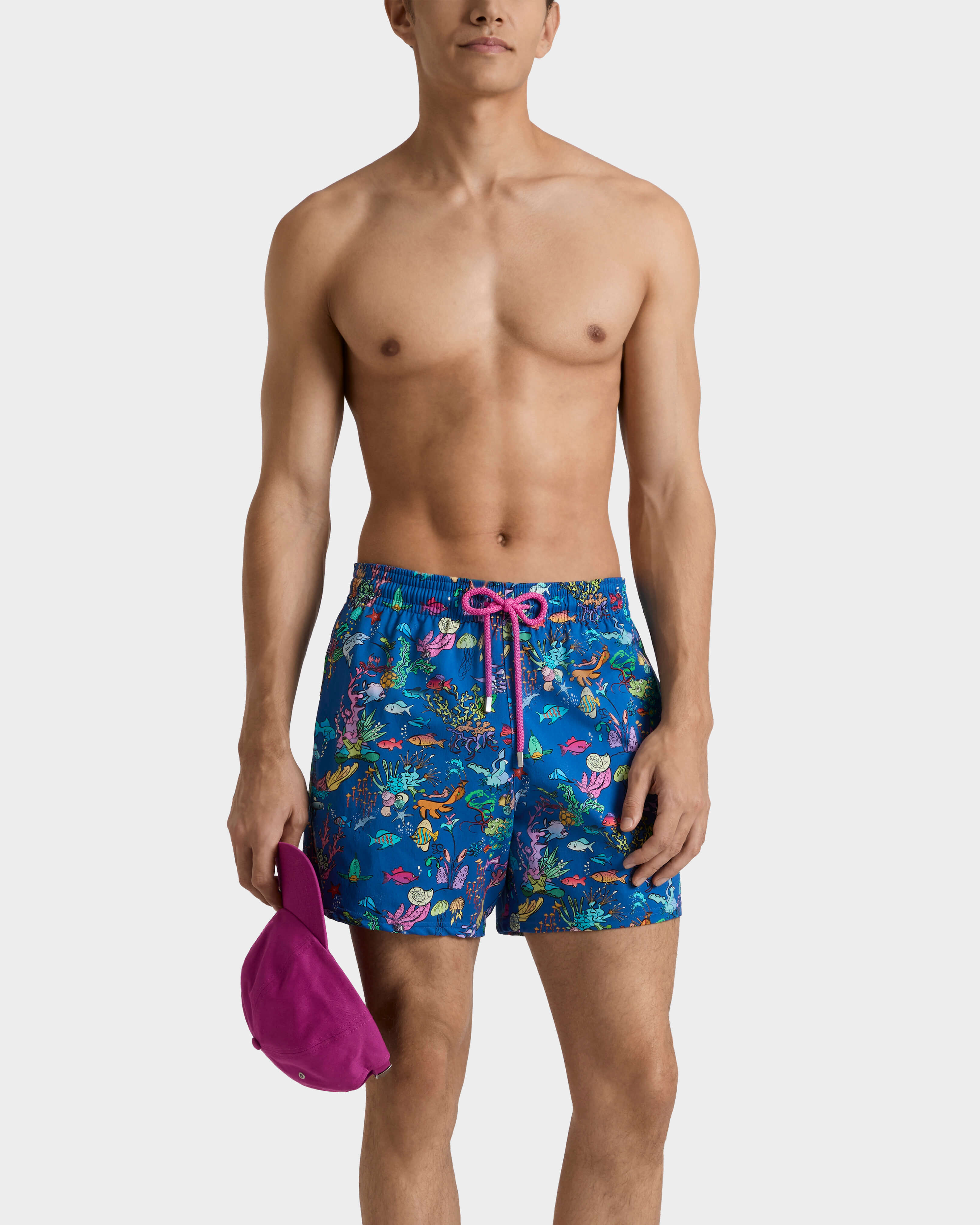 Men Stretch Short Swim Shorts Aquarium PALACE frontworn view