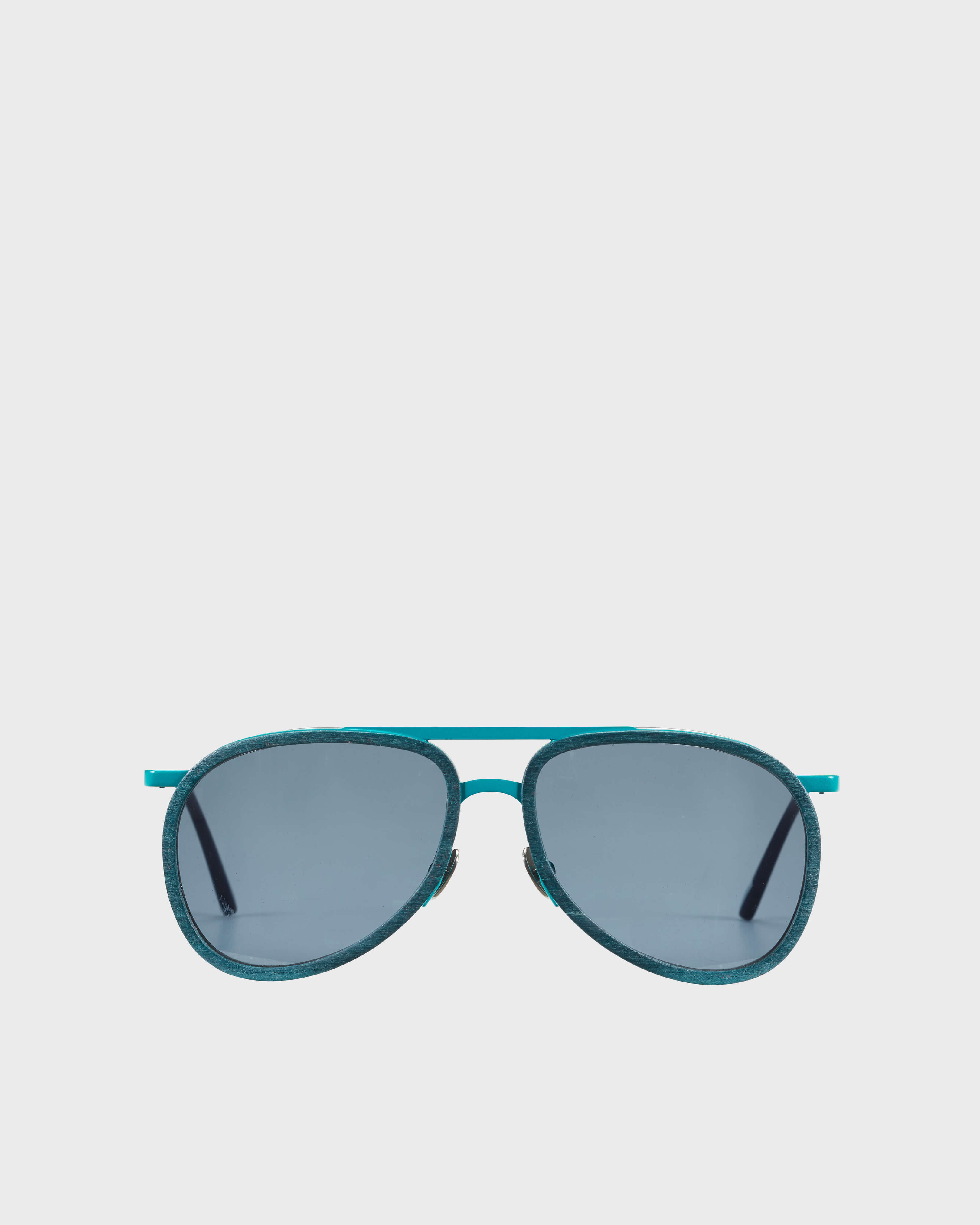 Wood Aviator Sunglasses Solid - VBQ x Shelter FANFARE front view