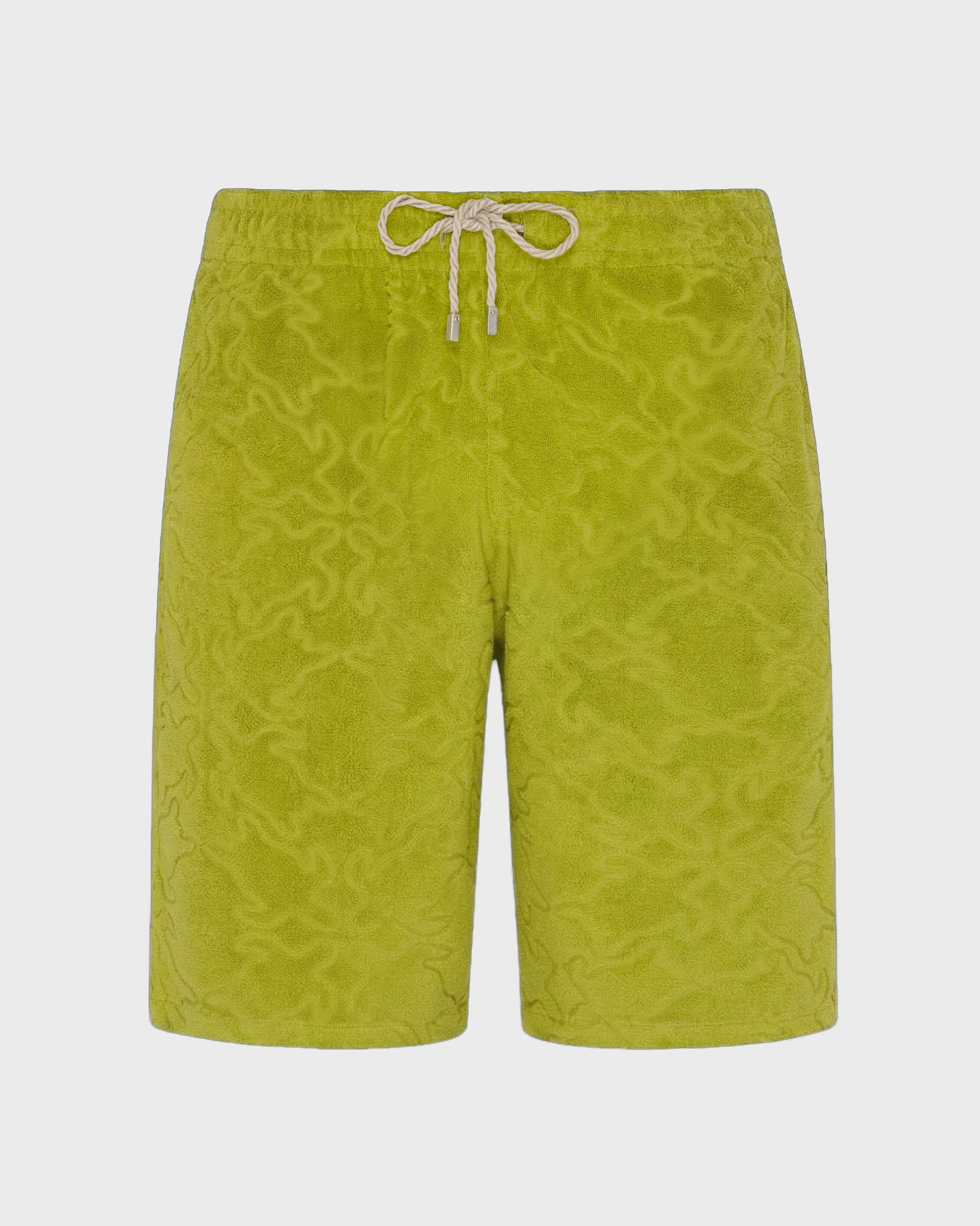 Men Terry Bermuda Shorts Turtles Net Jacquard WORMWOOD front view