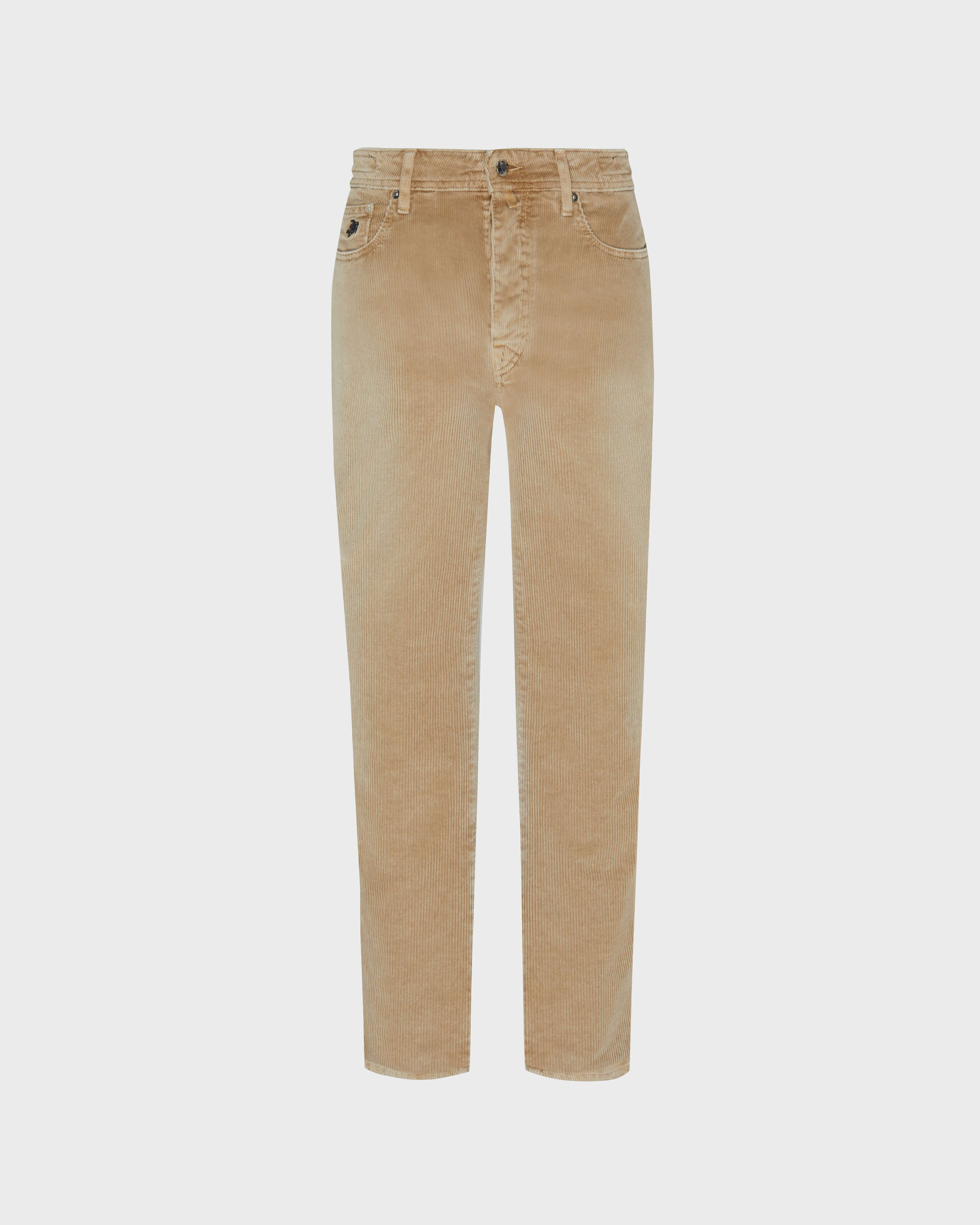 Men Vintage Faded 5-Pocket Corduroy Pants MOCHA front view