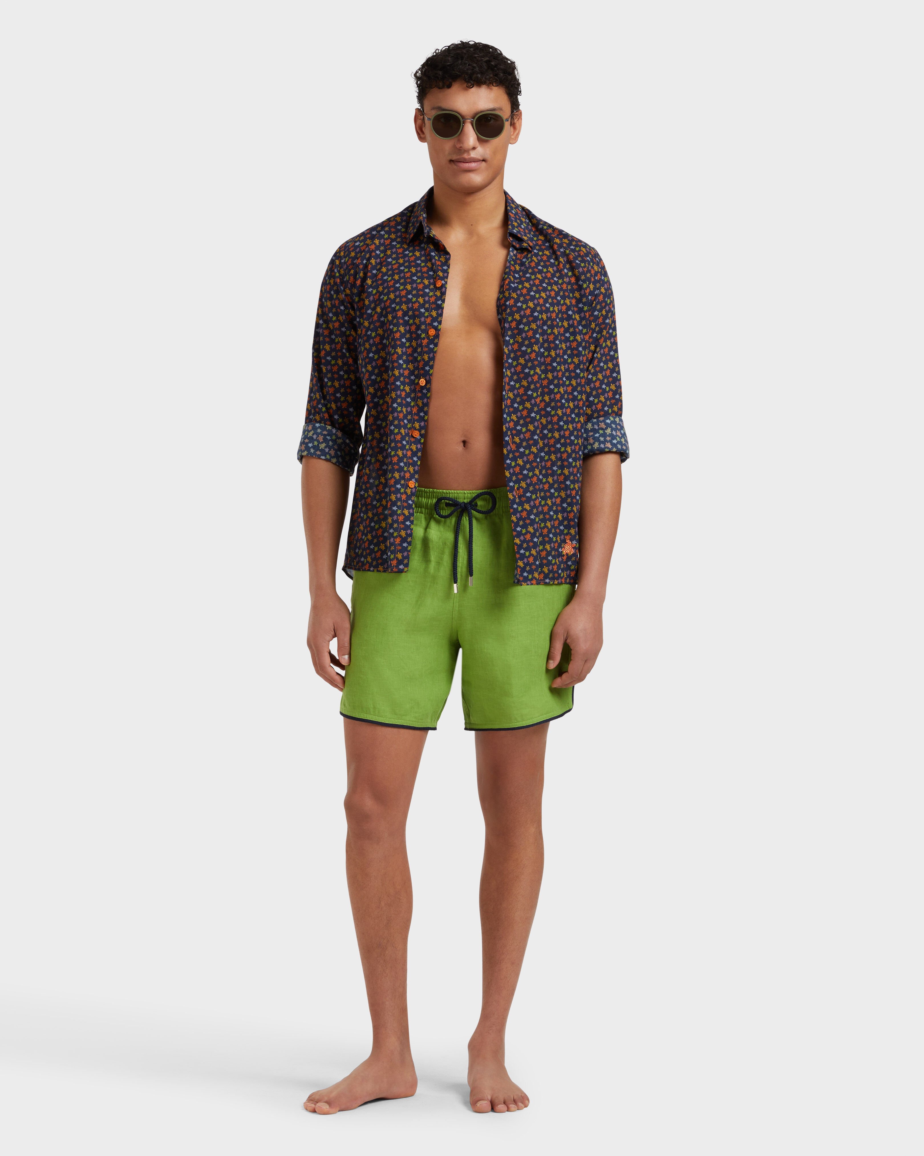 Men Linen Swim Shorts Solid CAMOUPLAGE supp1 view