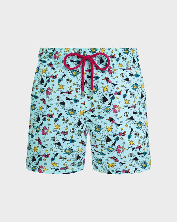 Vilebrequin - Men Stretch Short Swim Shorts Aquatic Carnival - Swimwear - Monrise - Blue - Size XL