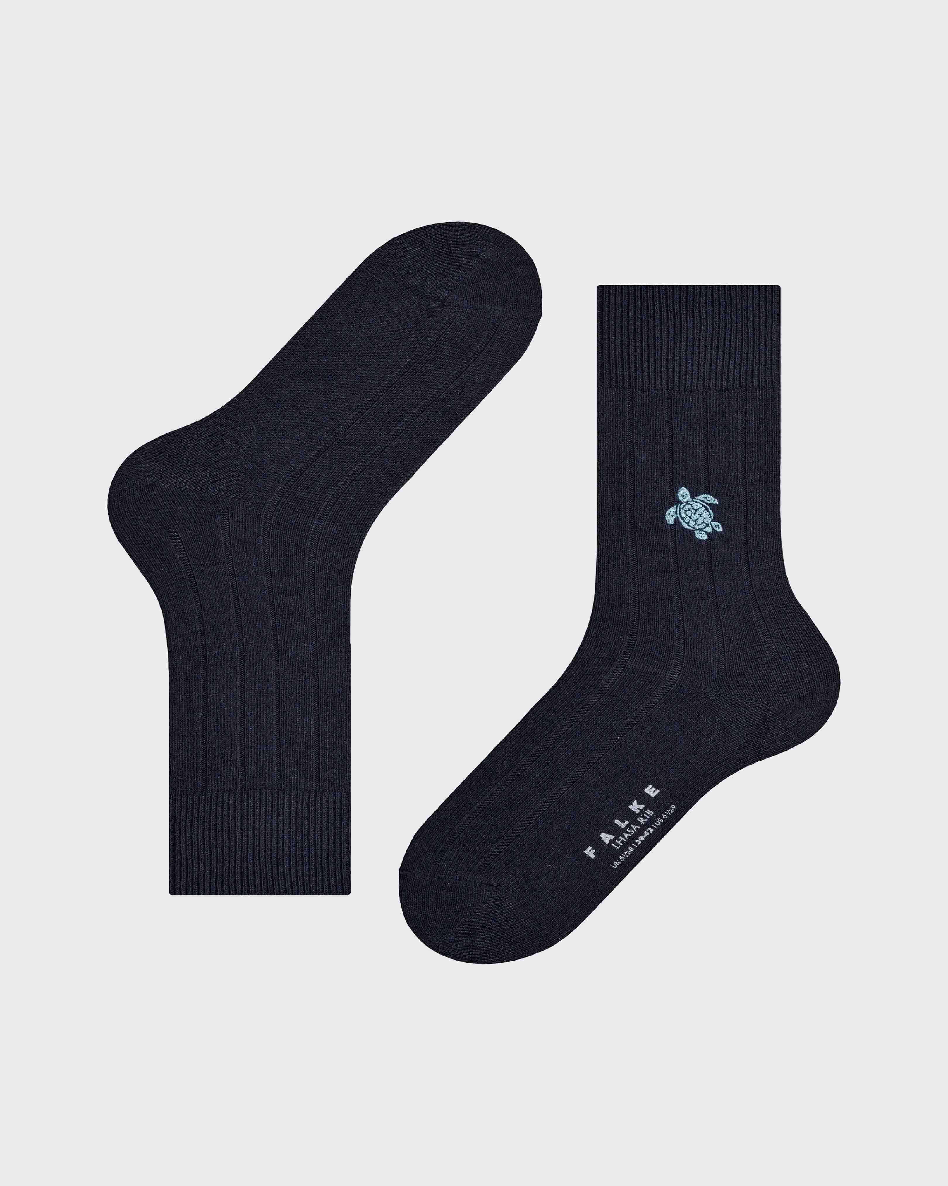 Men Socks Tortues - Vilebrequin x Falke PRESS BLUE front view