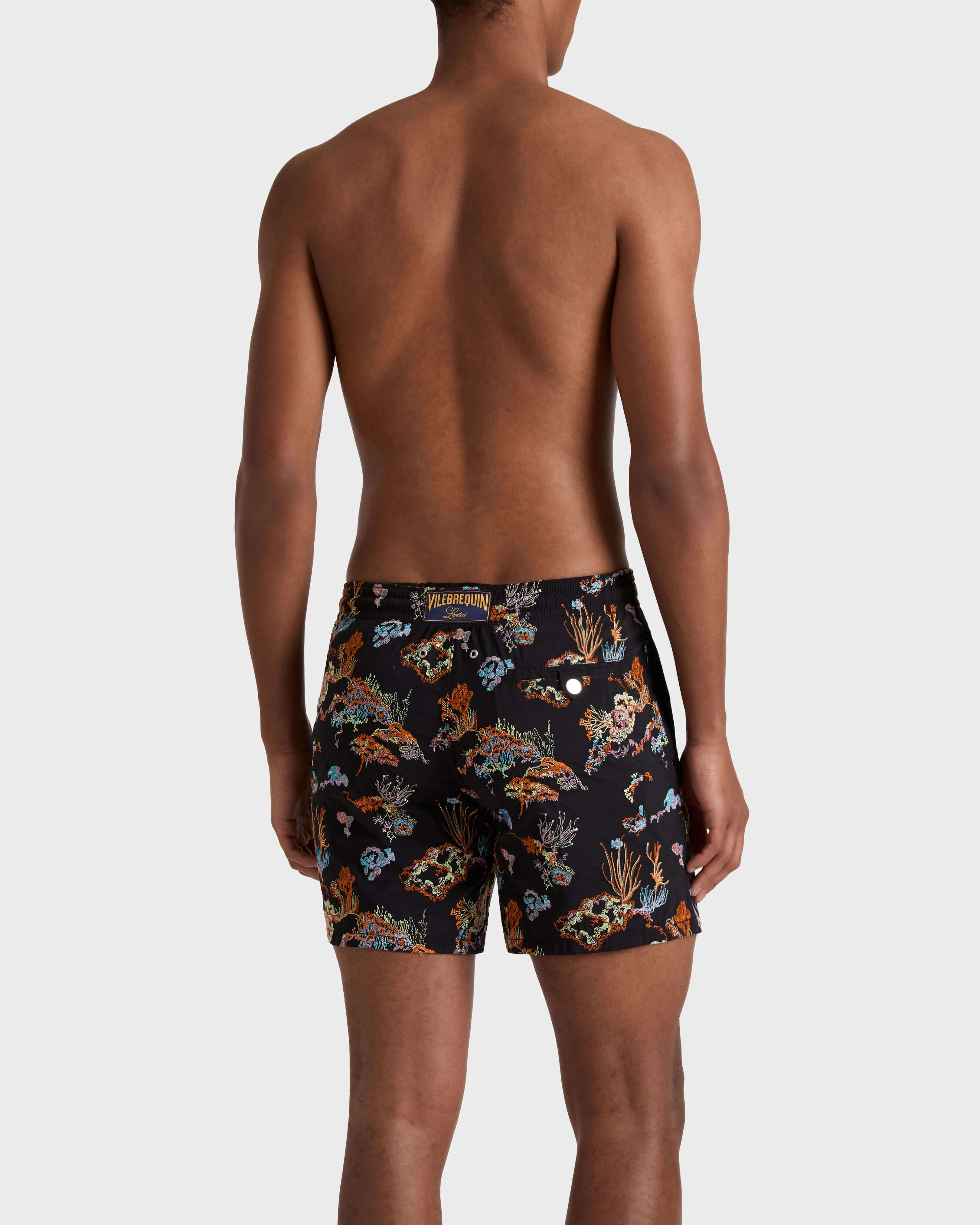 Men Embroidered Swim Shorts Coral Reef - Limited Edition NERO backworn view