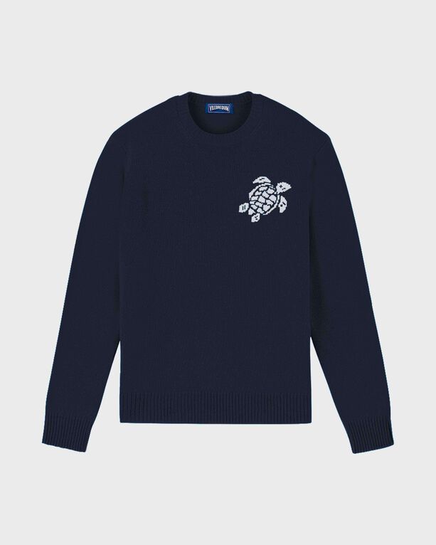Vilebrequin - Men Cotton And Cashmere Crewneck Sweater Turtle - Pullover - Payol - Blue - Size M