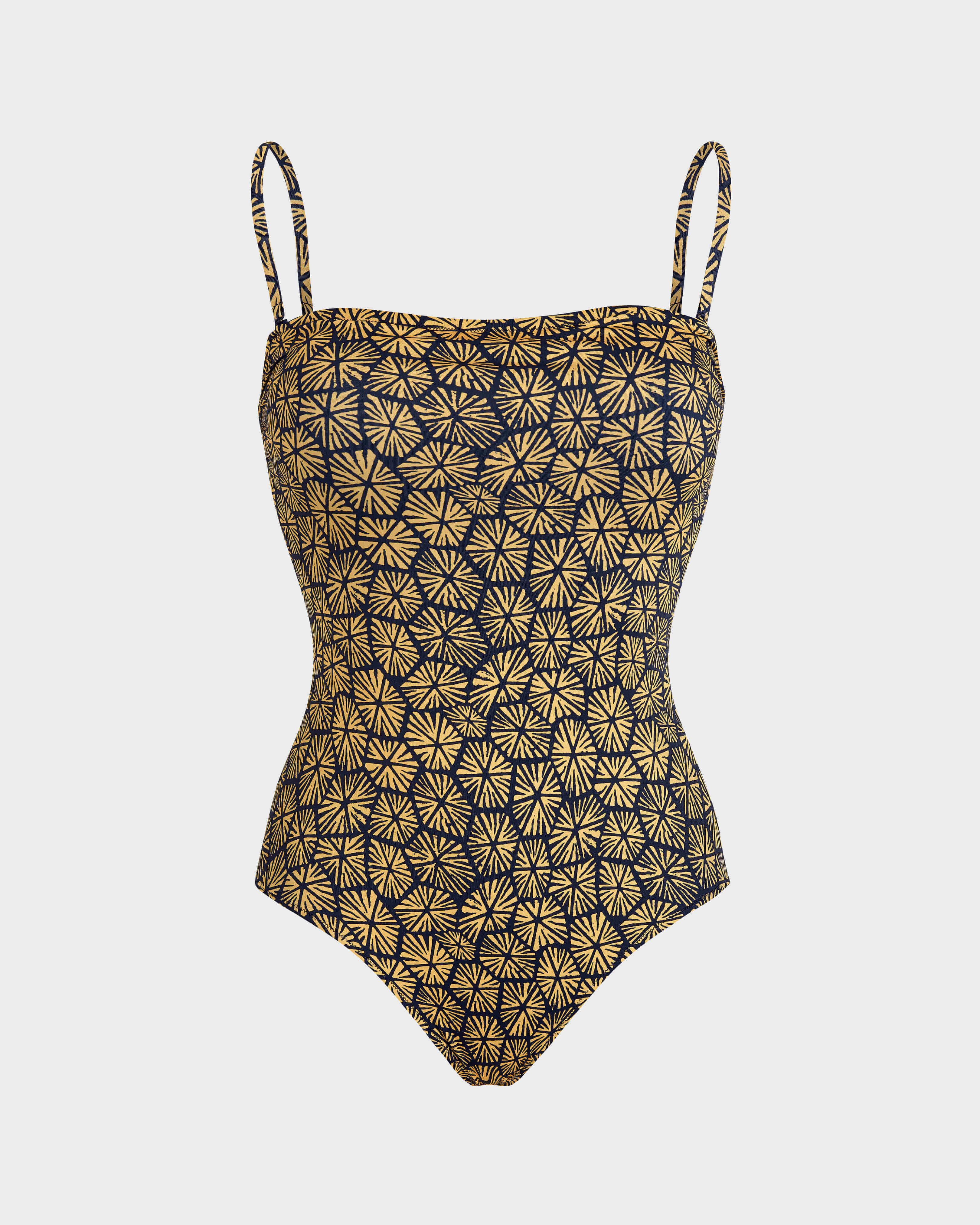 Women Bustier One-piece Swimsuit Carapaces NAVY front view