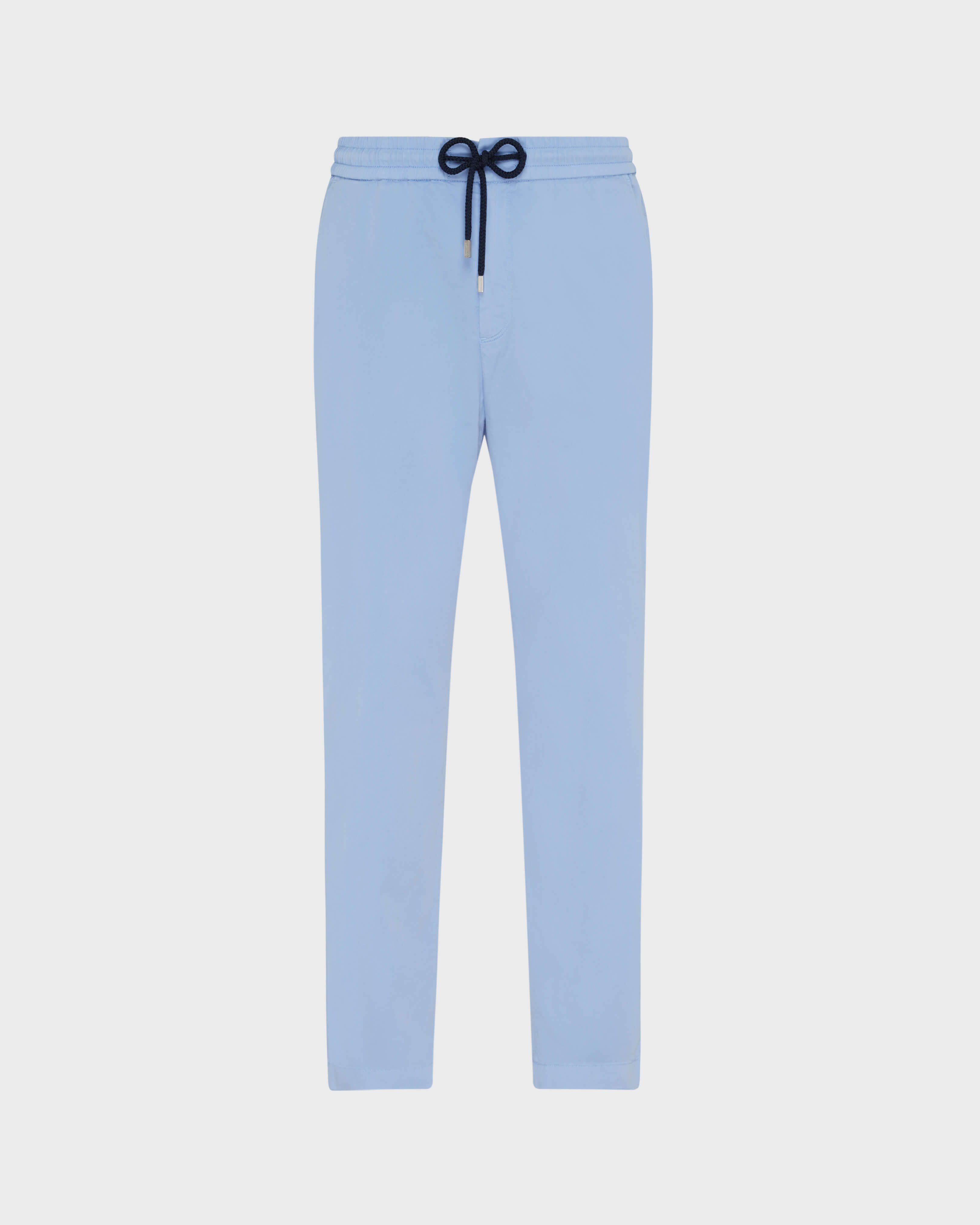 Pantalone uomo in cotone satin con elastico in vita Solid CLOUDY front view