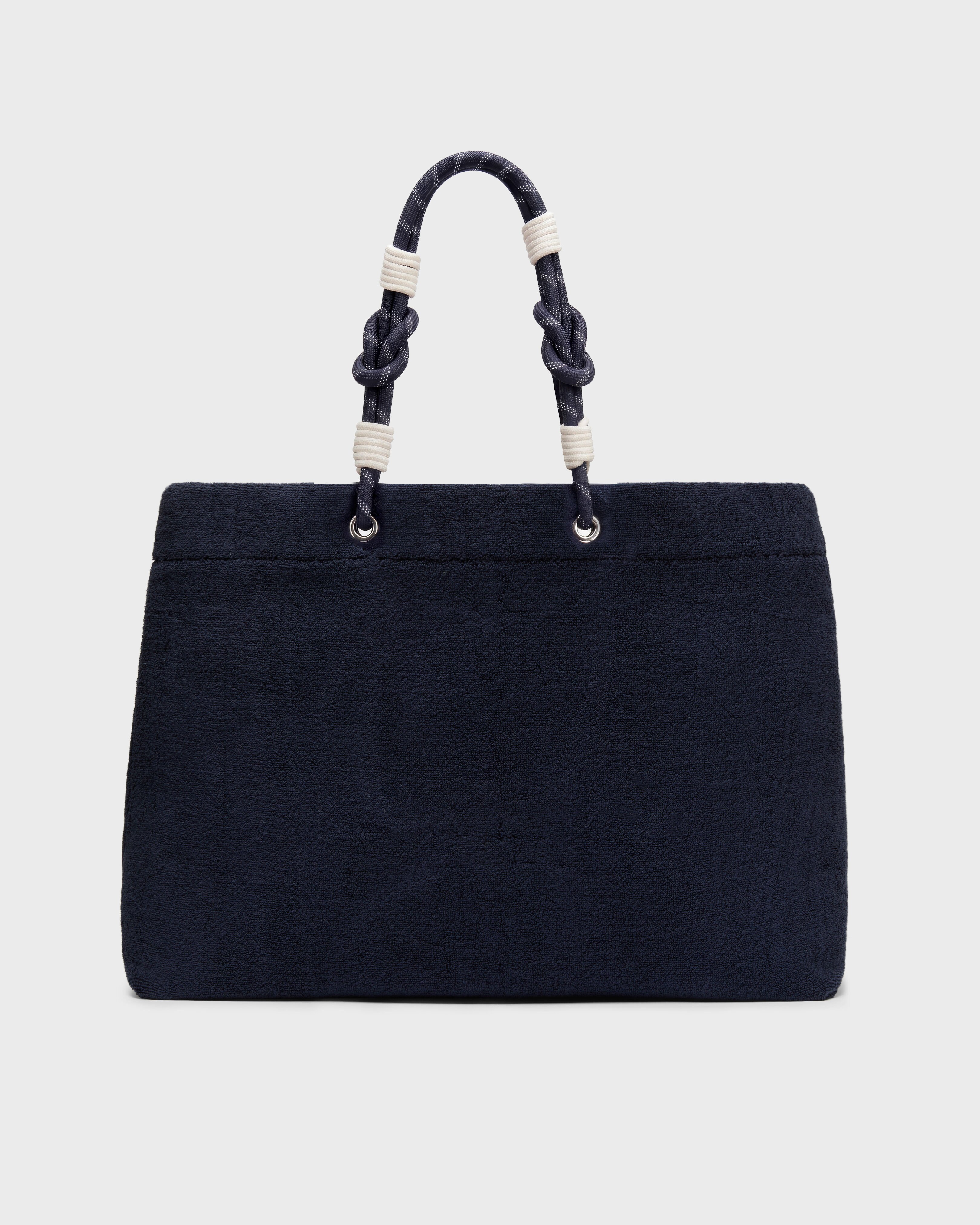Terry cloth beach bag solid MARINEBLAU back view