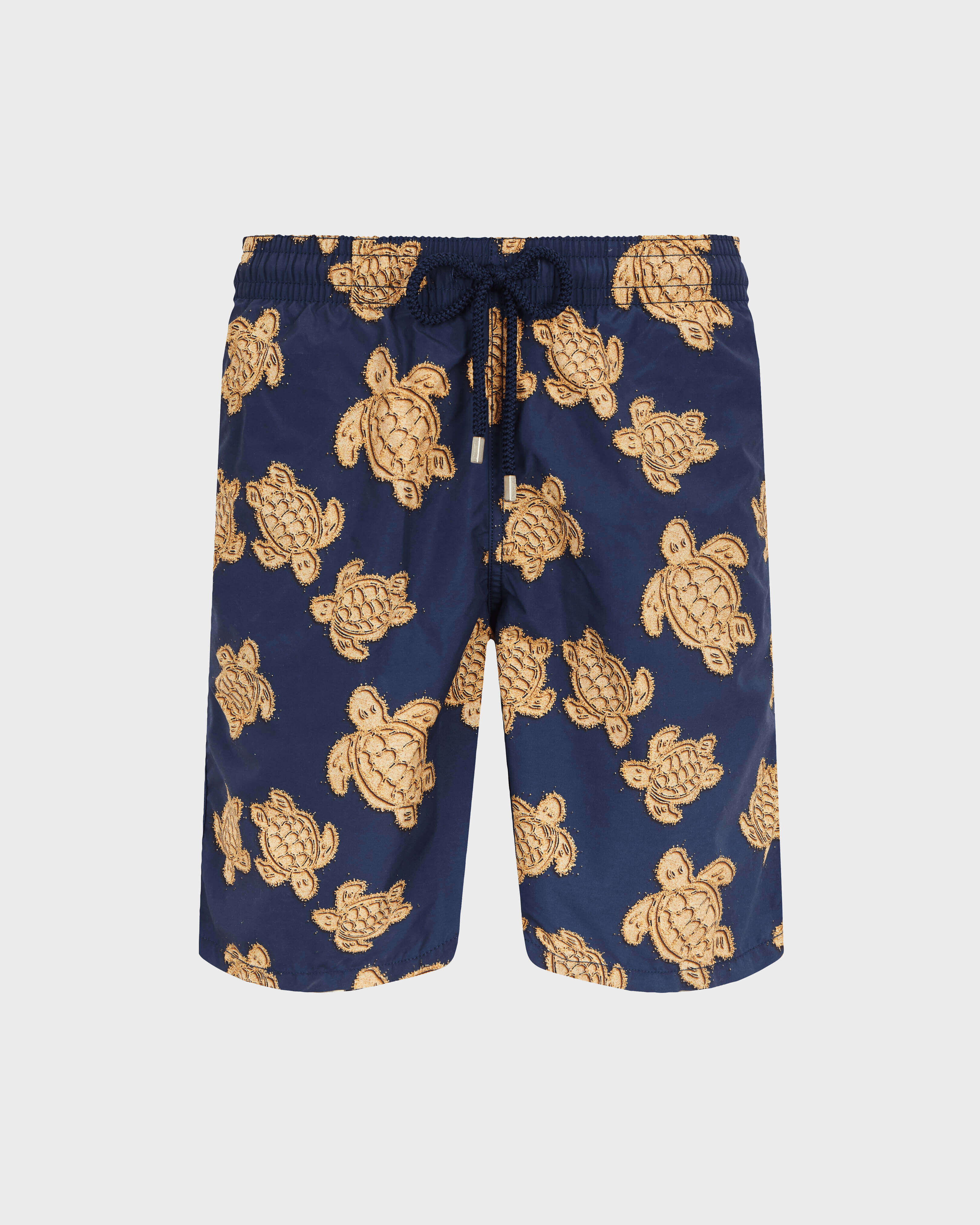 Bañador elástico largo con estampado Sand Turtles para hombre AZUL MARINO front view
