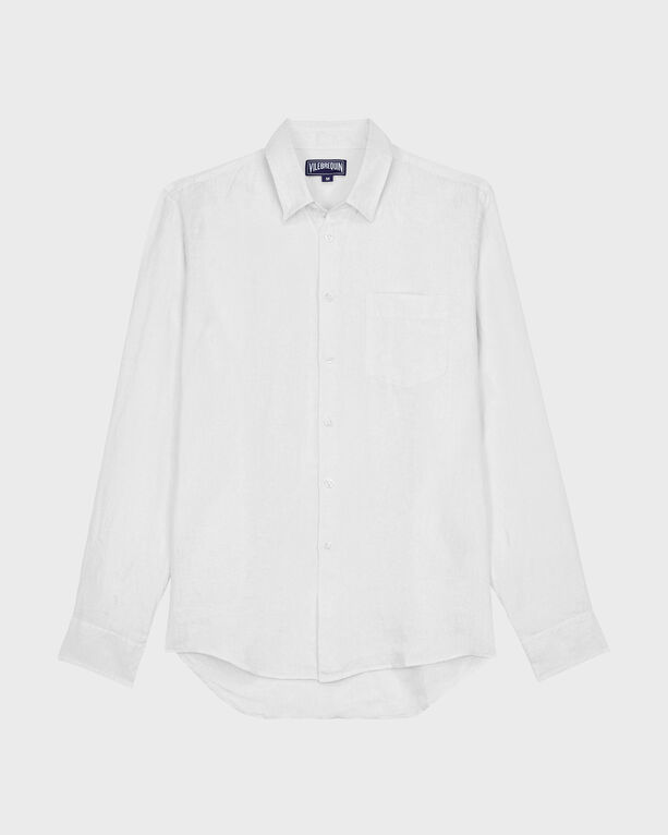Vilebrequin - Men Linen Shirt Solid - Shirt - Caroubis - White - Size XXXL