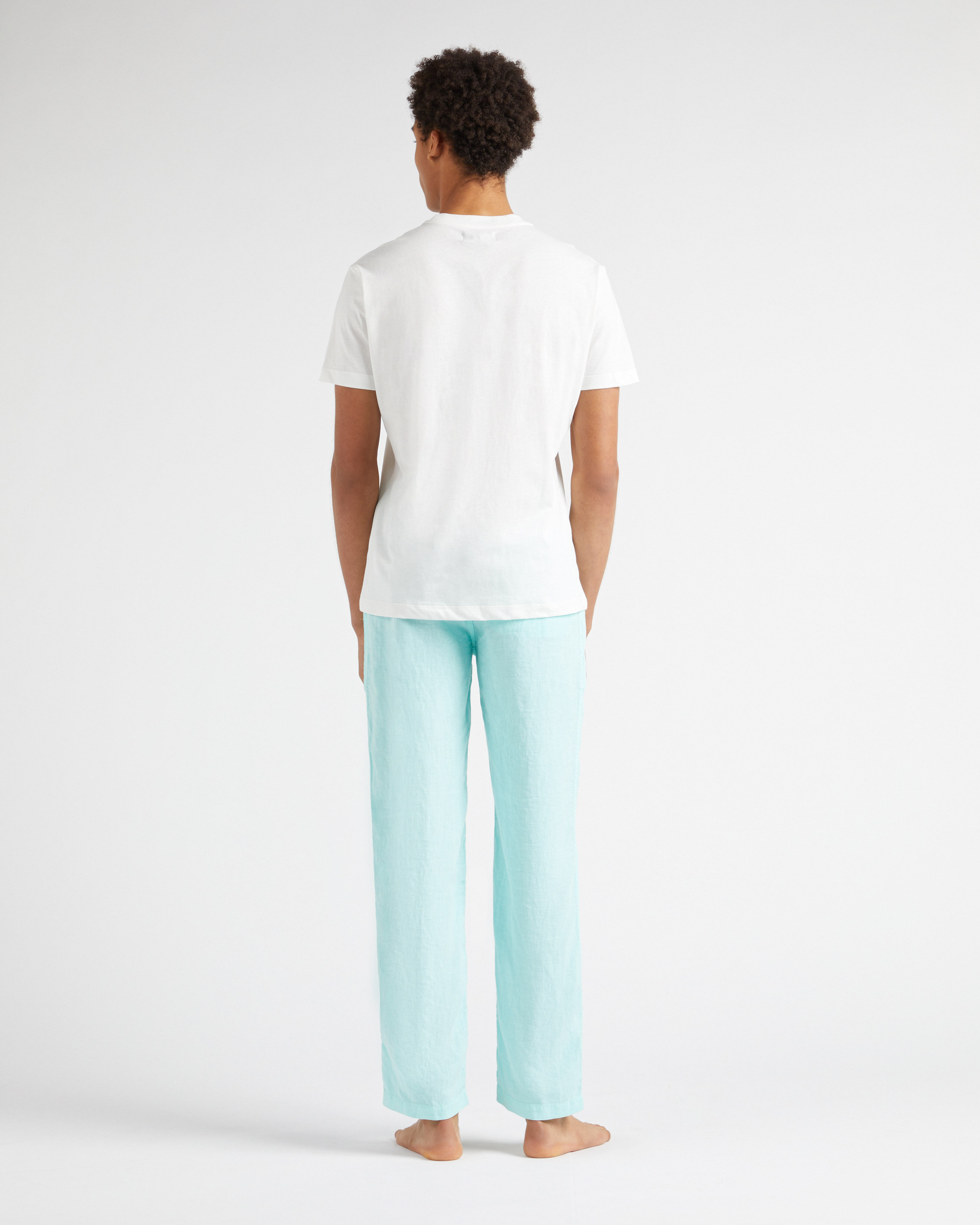 Men Cotton T-shirt Tahiti OFF WHITE backworn view