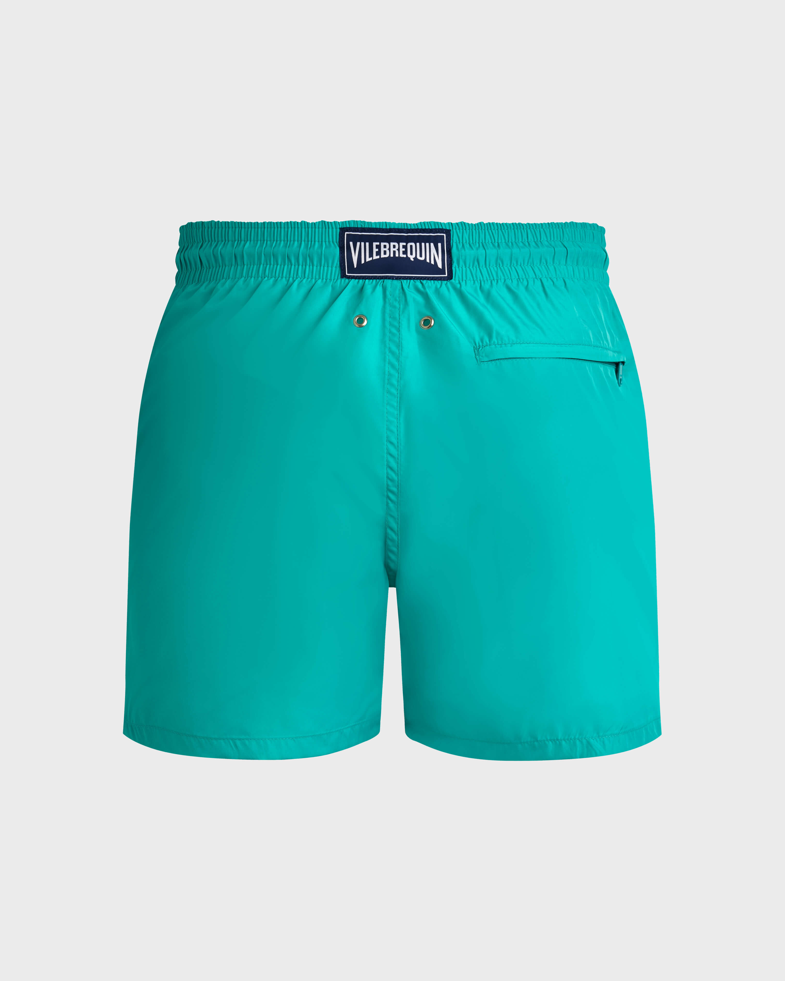 Men Ultra-Light and packable Swim Shorts Solid DISCO GREEN back view