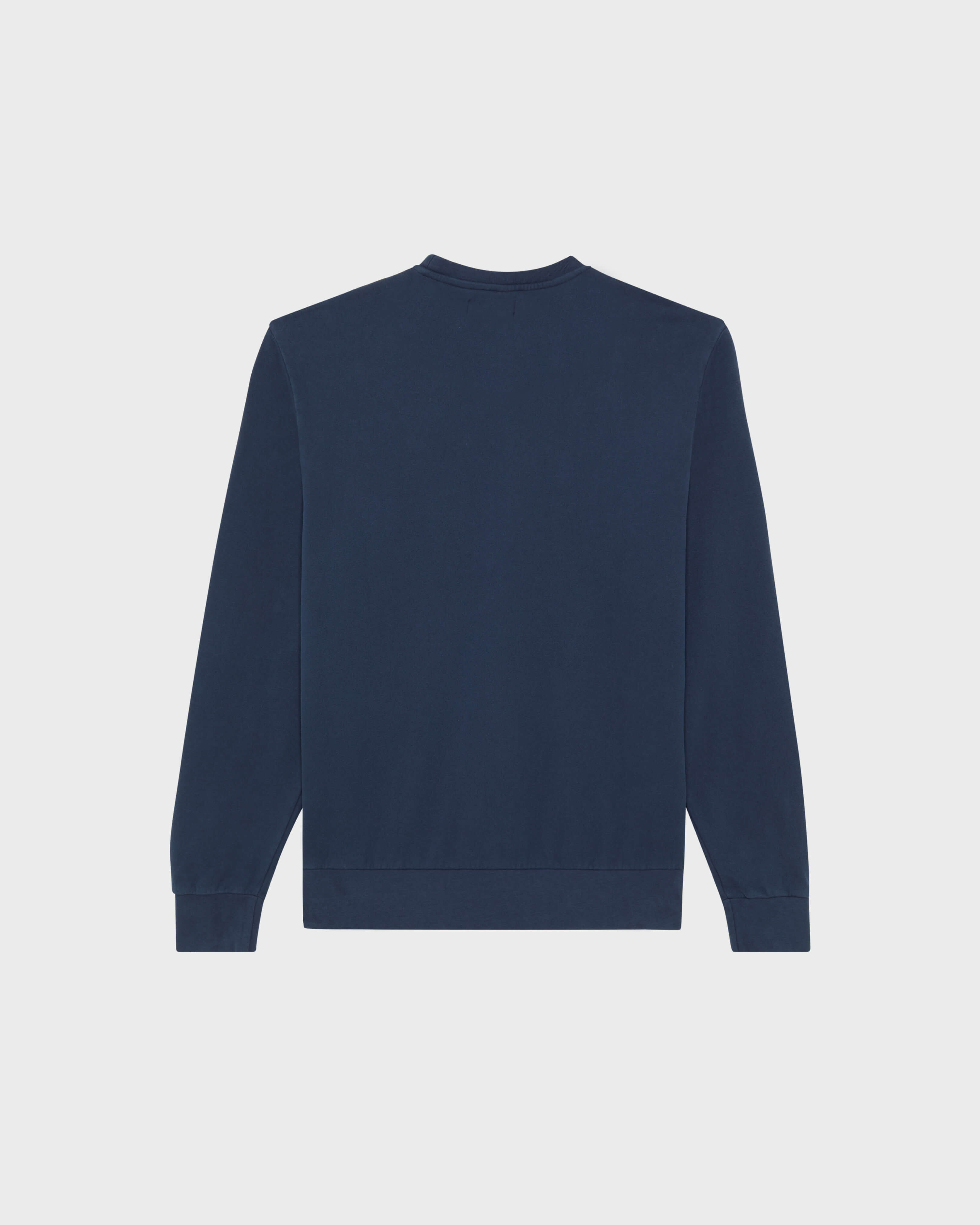 Men Crewneck Organic Cotton Sweatshirt Turtle NAVY back view