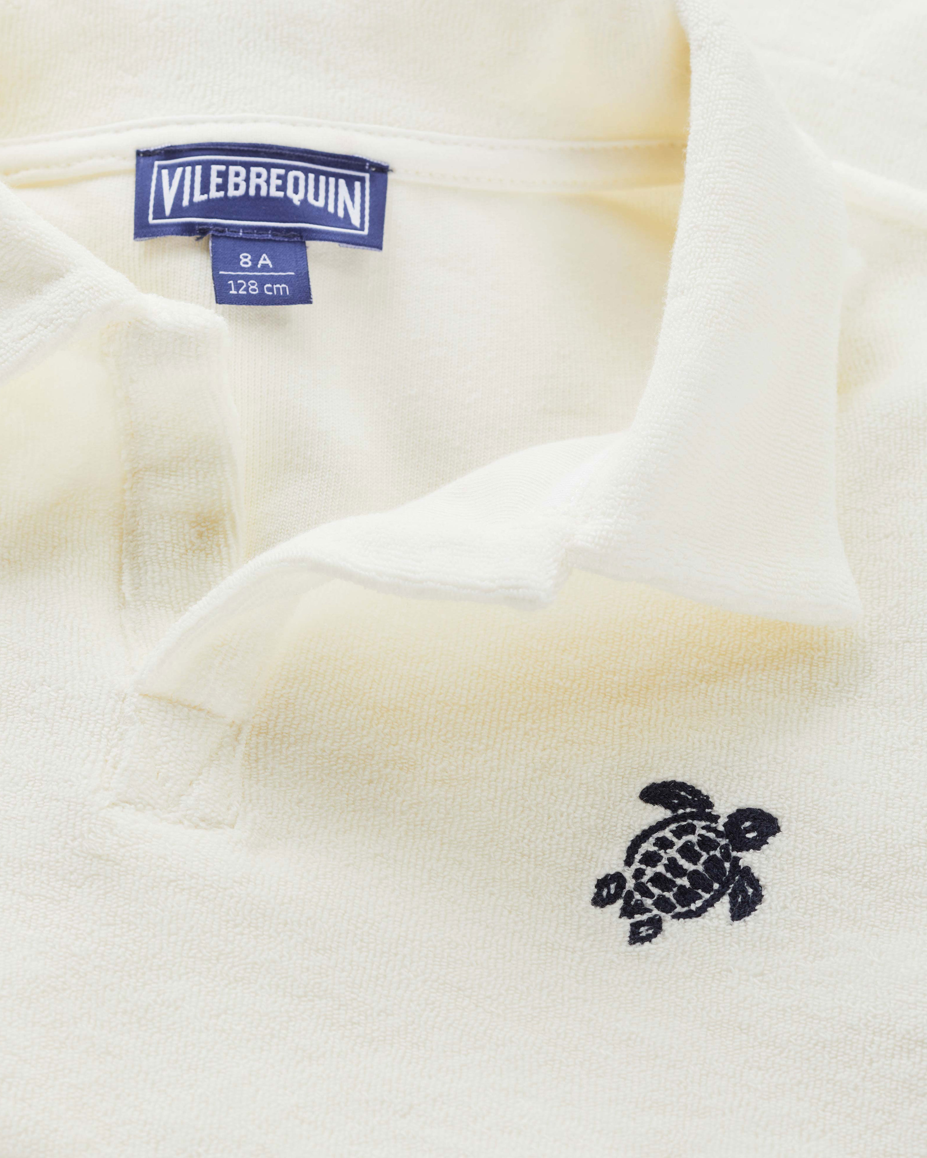Polo en éponge garçon Tortue Brodée BLANC look1 view