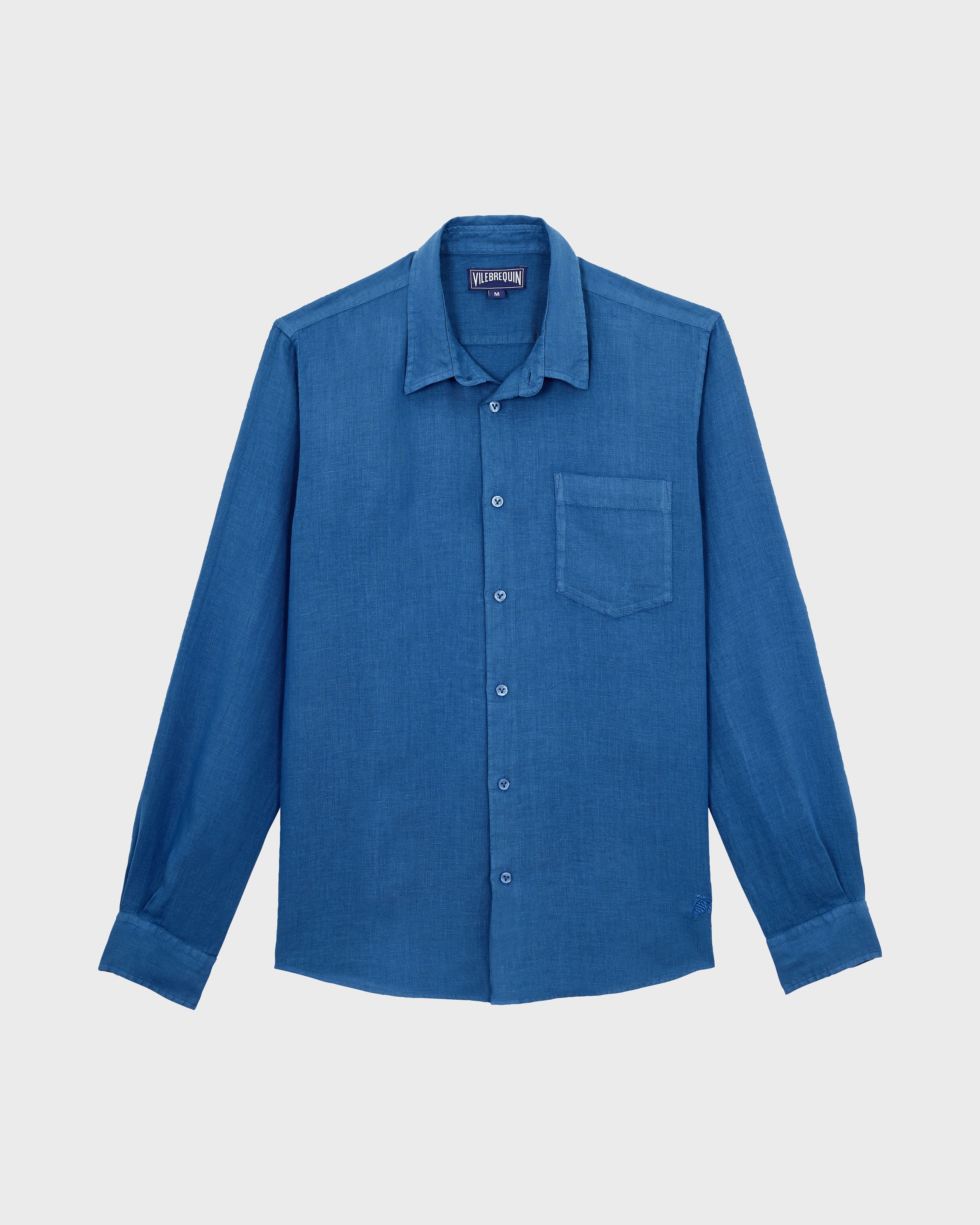Men Shirt Solid PEACOCK front view
