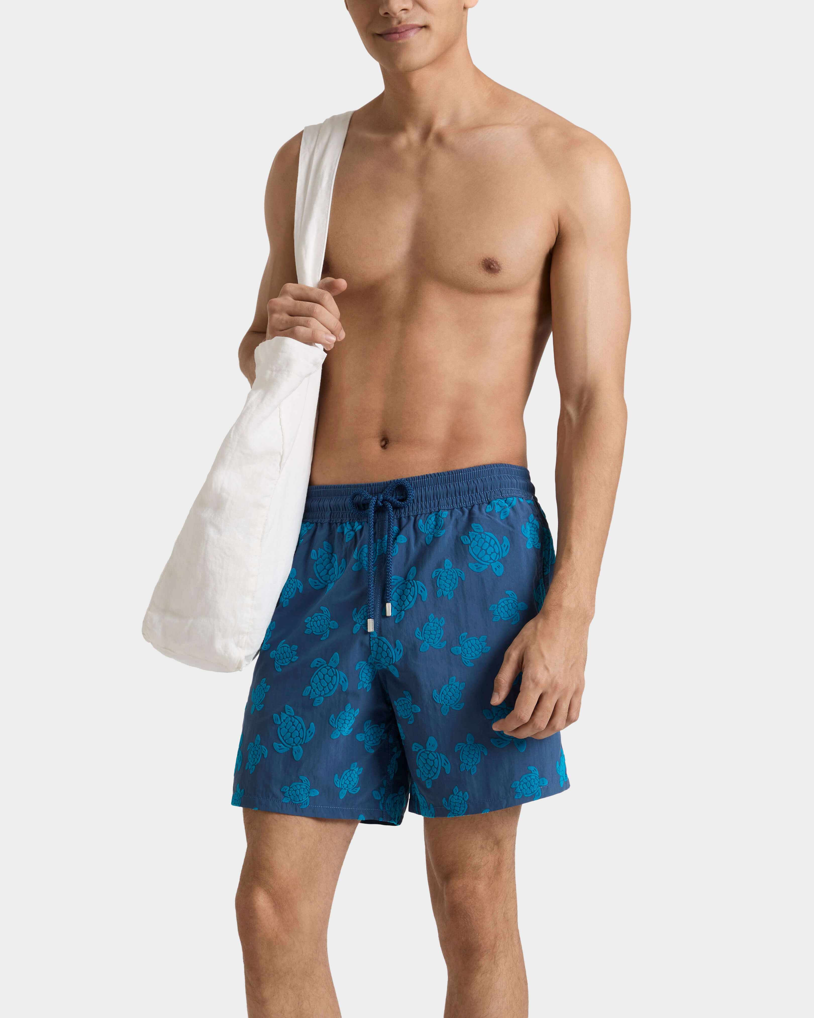 Pantaloncini mare uomo floccati Ronde des Tortues EVENING frontworn view