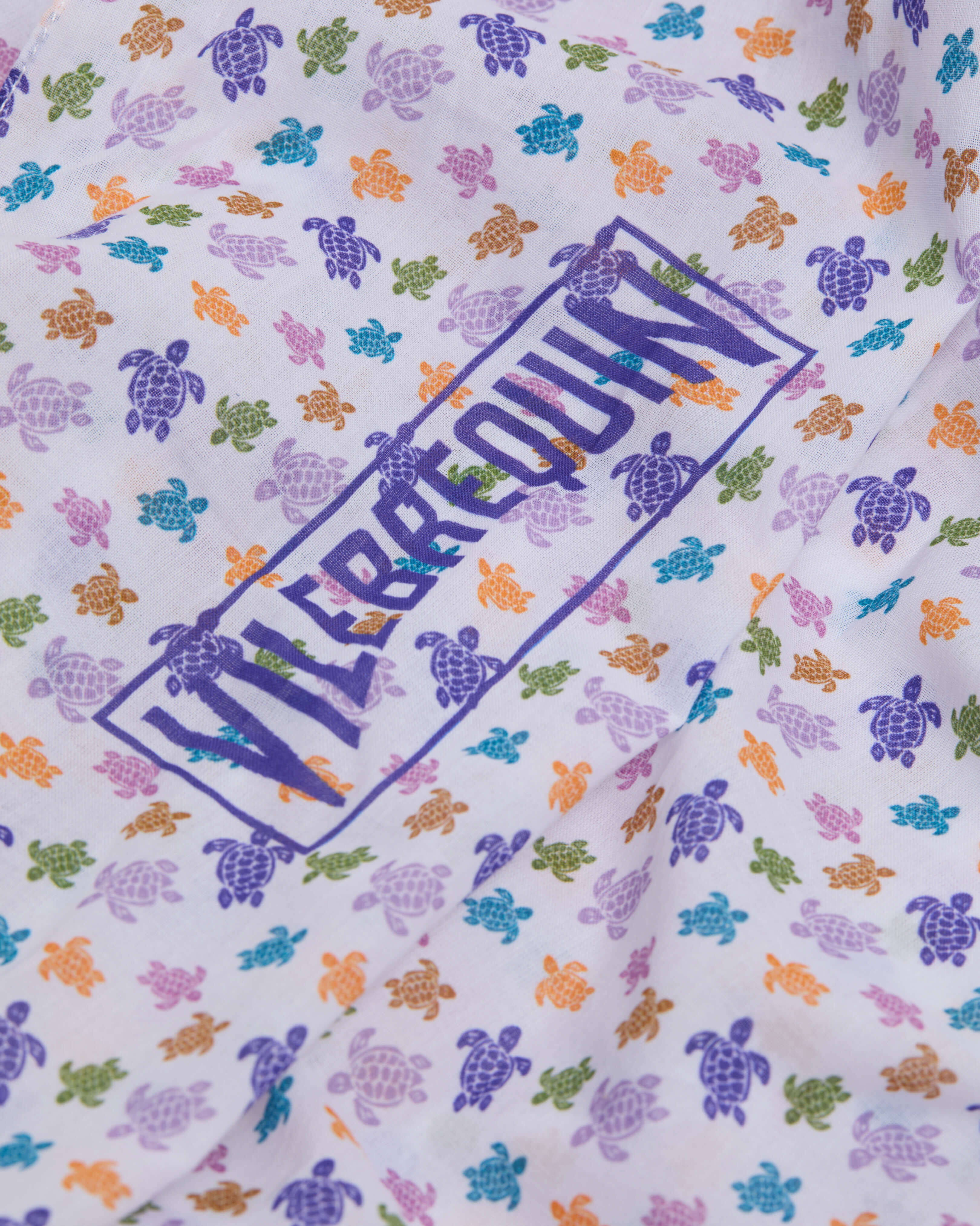 Women Cotton voile Pareo Micro Ronde des Tortues WHITE supp3 view