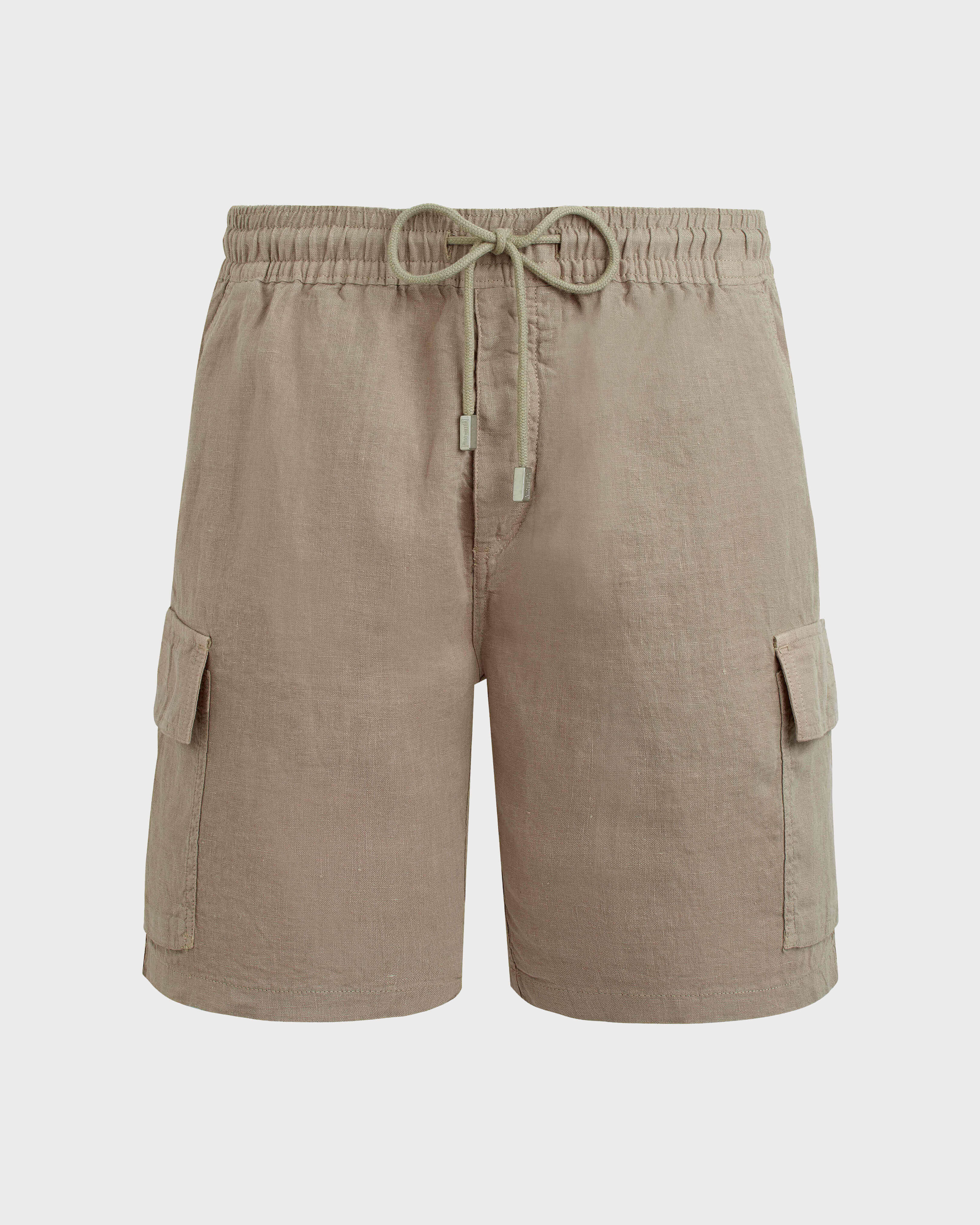 Bermudas de lino para hombre con bolsillos cargo SAFARI front view