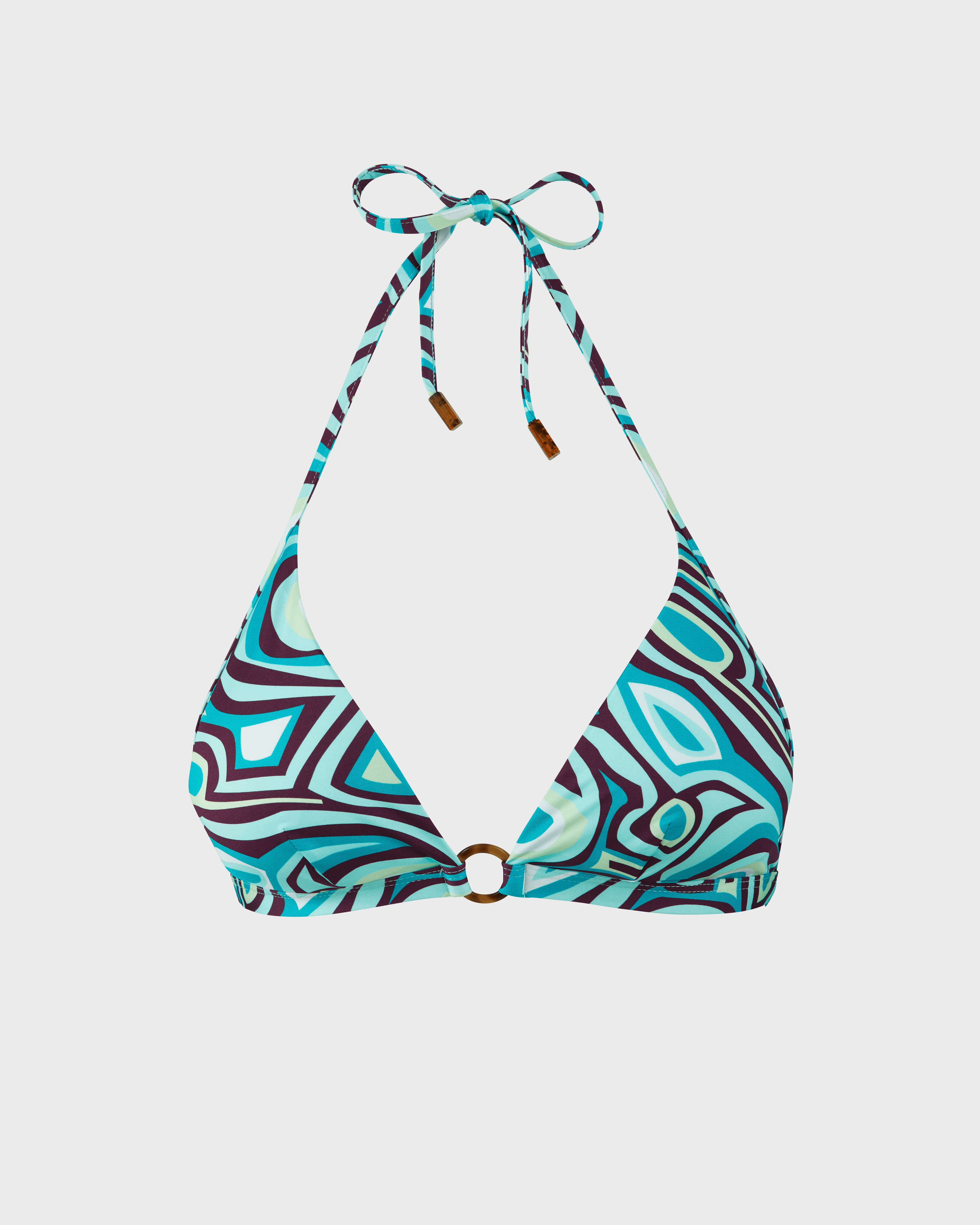 2001 Broken Waves Neckholder-Bikinioberteil für Damen AZURBLAU front view