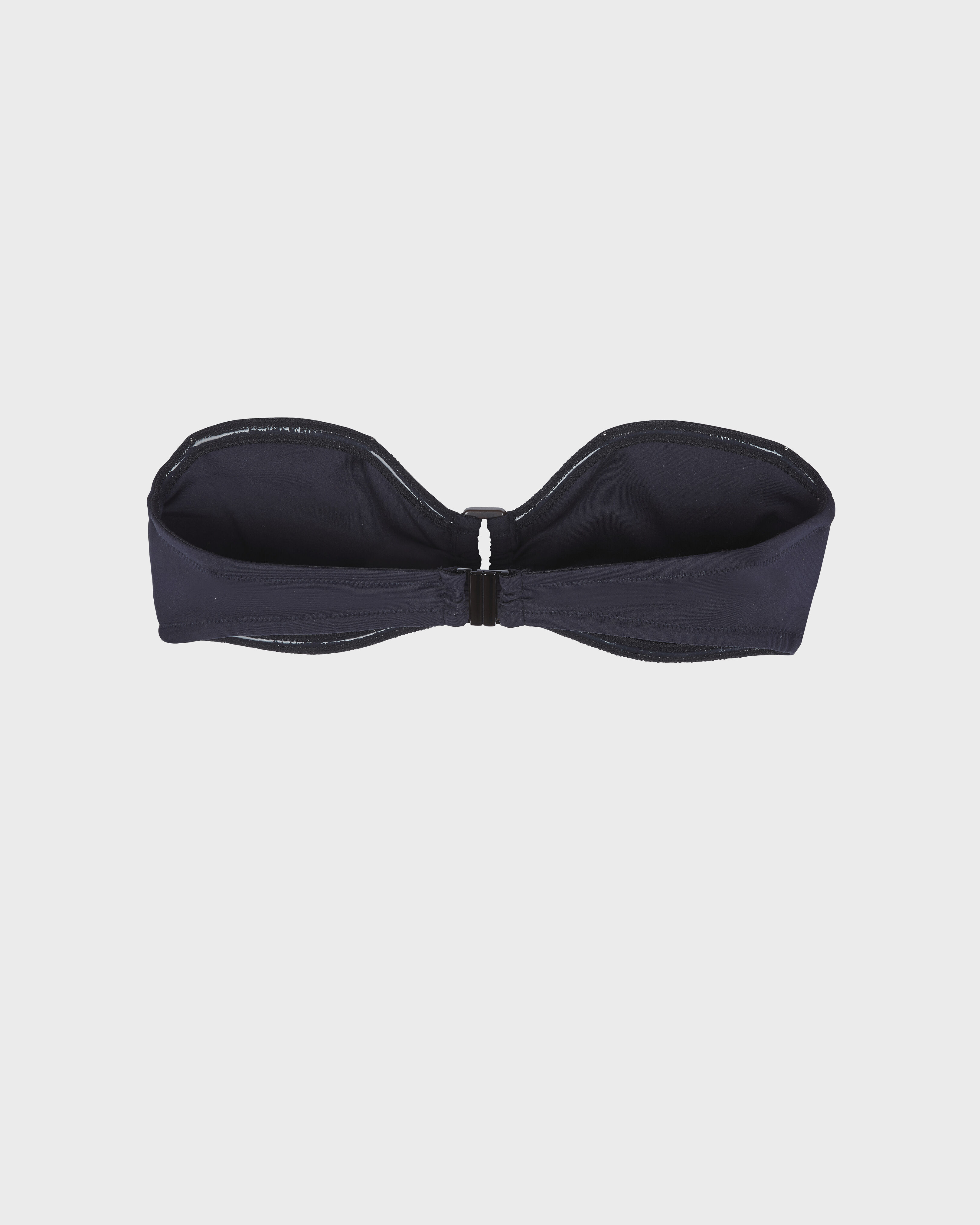 Solid Bandeau-Bikinioberteil für Damen SCHWARZ back view