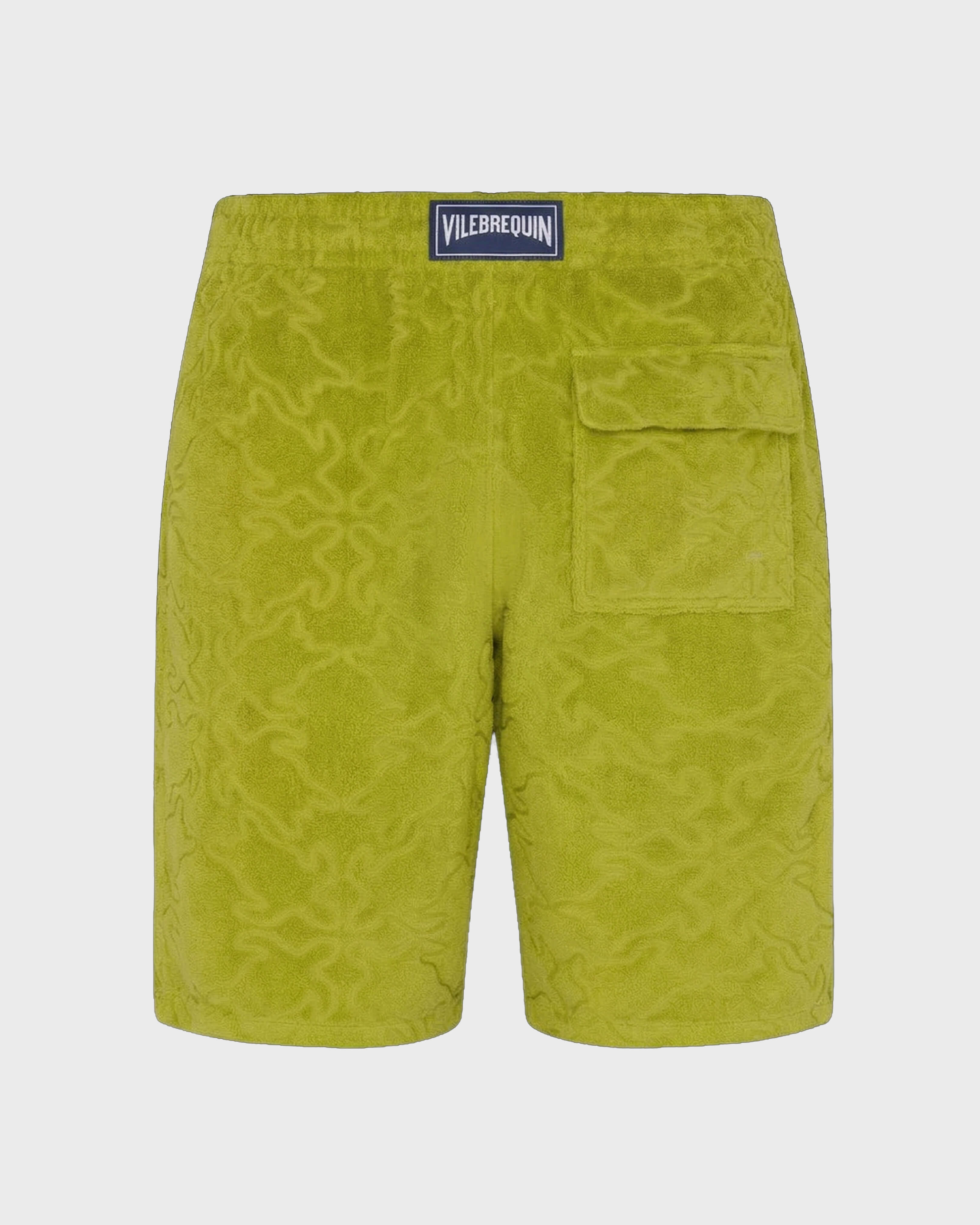 Men Terry Bermuda Shorts Turtles Net Jacquard WORMWOOD back view
