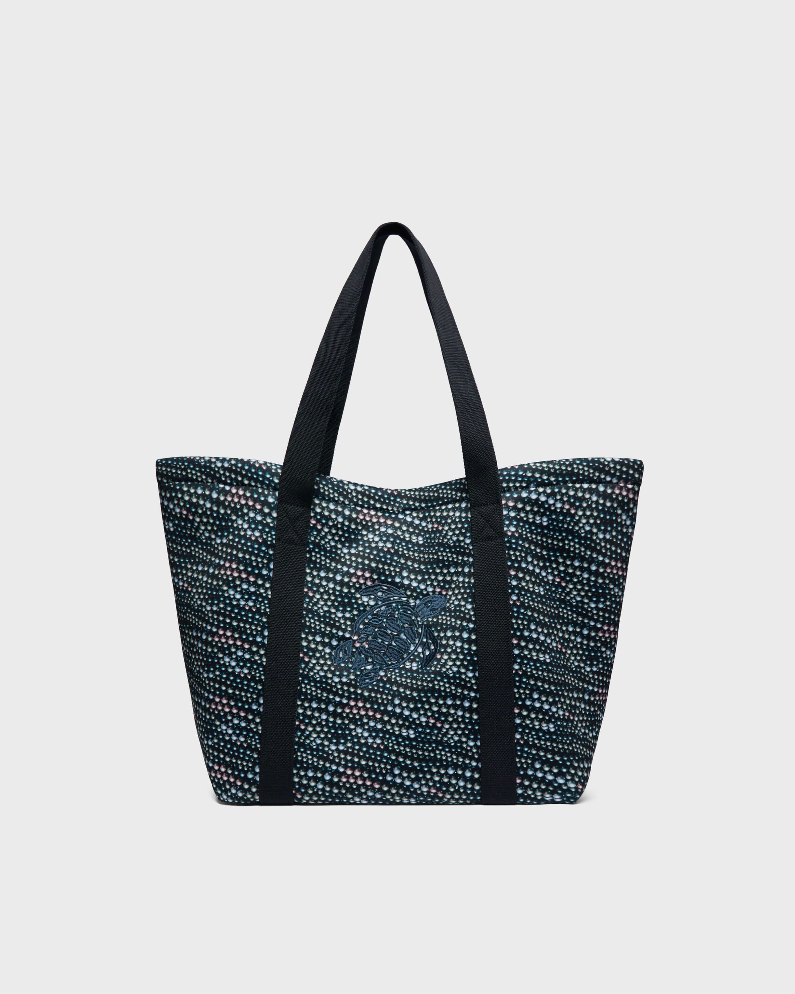 Neoprene Large Beach Bag Pearl BLACK front view
