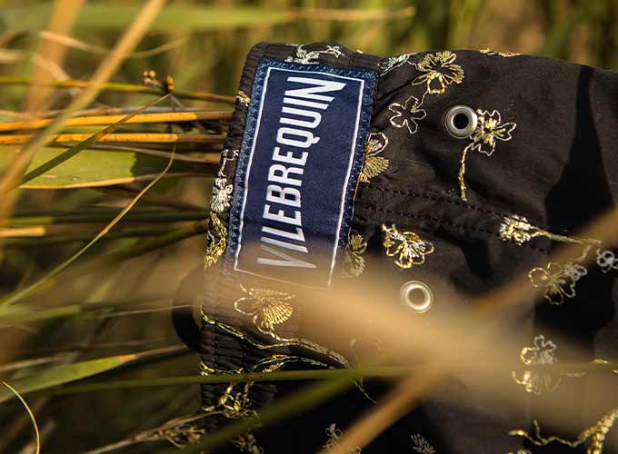 Navy embroidered swim shorts for men Navy embroidered swim shorts for men