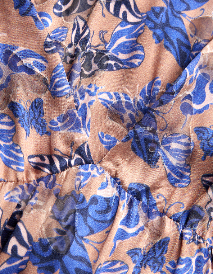 Vestido de viscosa y seda con estampado Disco Butterfly para mujer