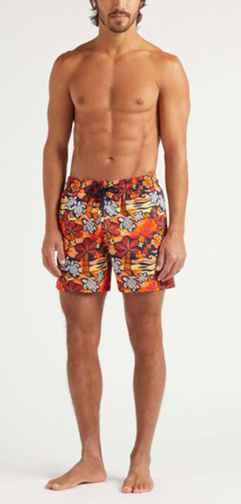 Men printed stretch swim shorts