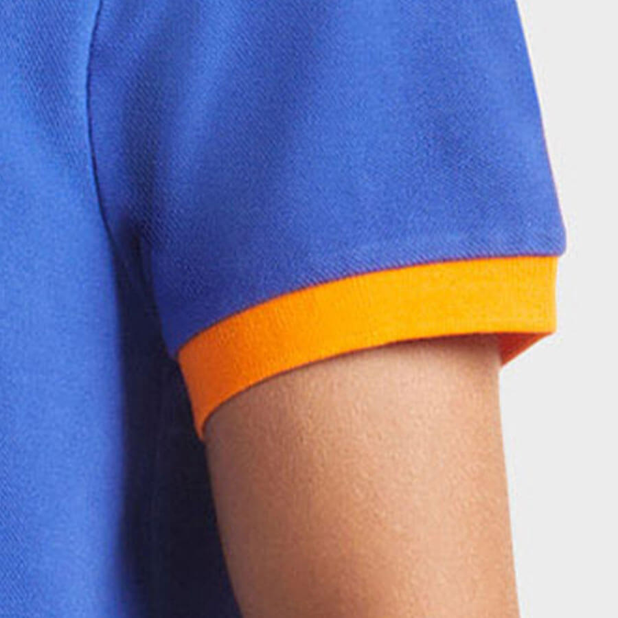 Polo shirt for men with ribbed cuffs