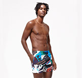 Men's swim shorts icecube print by John Armleder