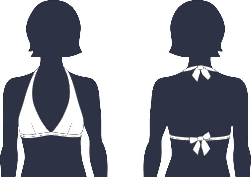 Triangel-bikinioberteil zum binden für damen