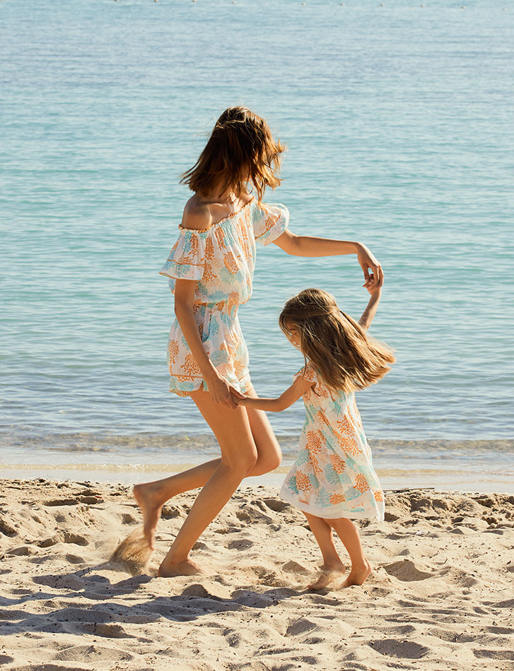Beach dress mother and daughter