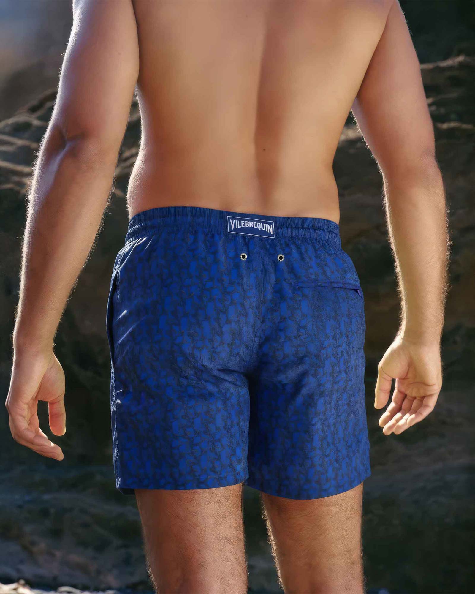Navy blue swim shorts